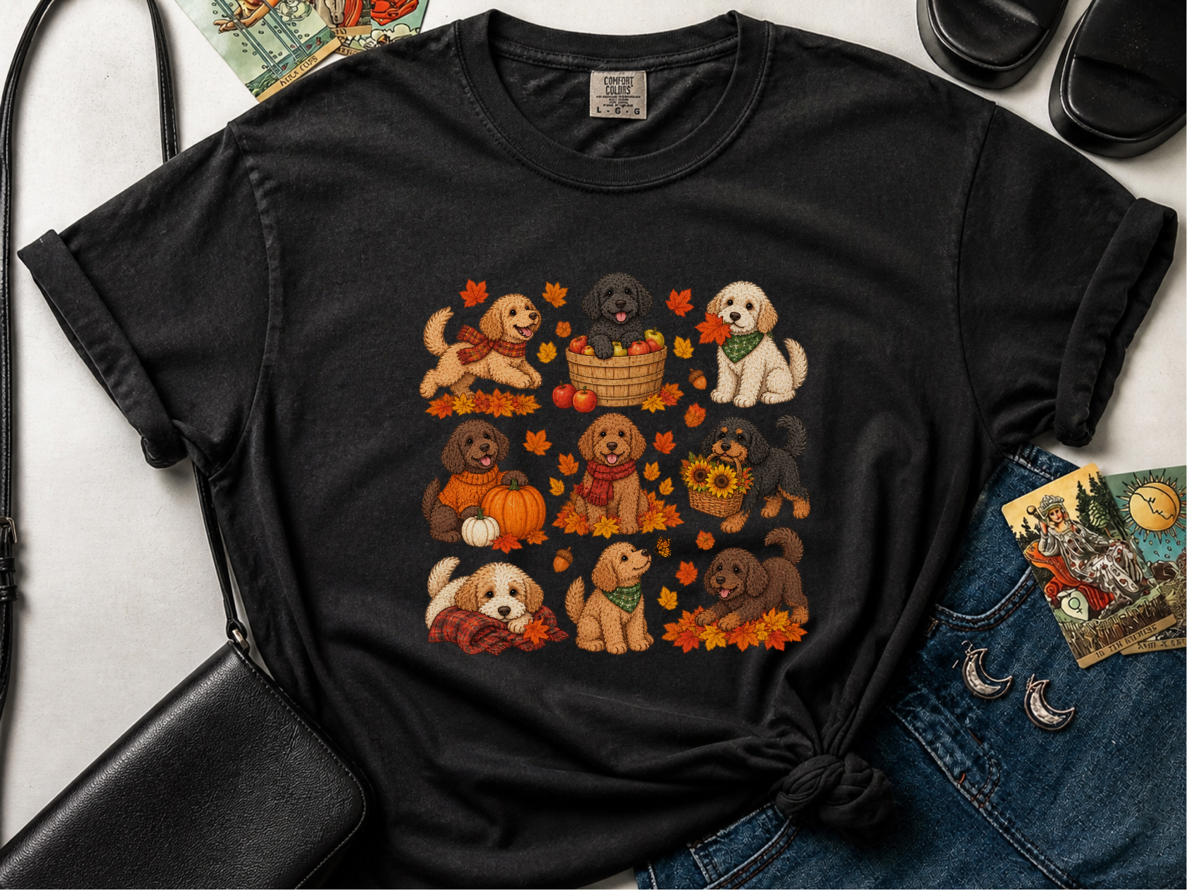 Colorful Cavapoo Fall Activities doodle dog shirt - photo 4
