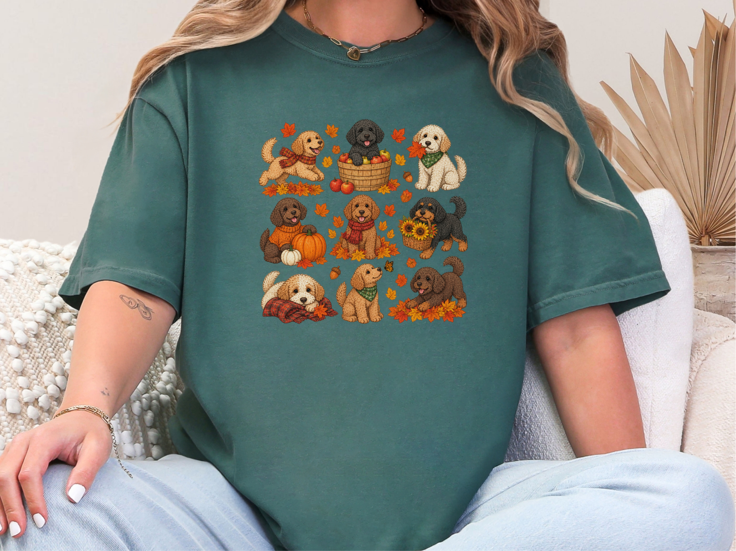 Colorful Cavapoo Fall Activities doodle dog shirt - photo 7