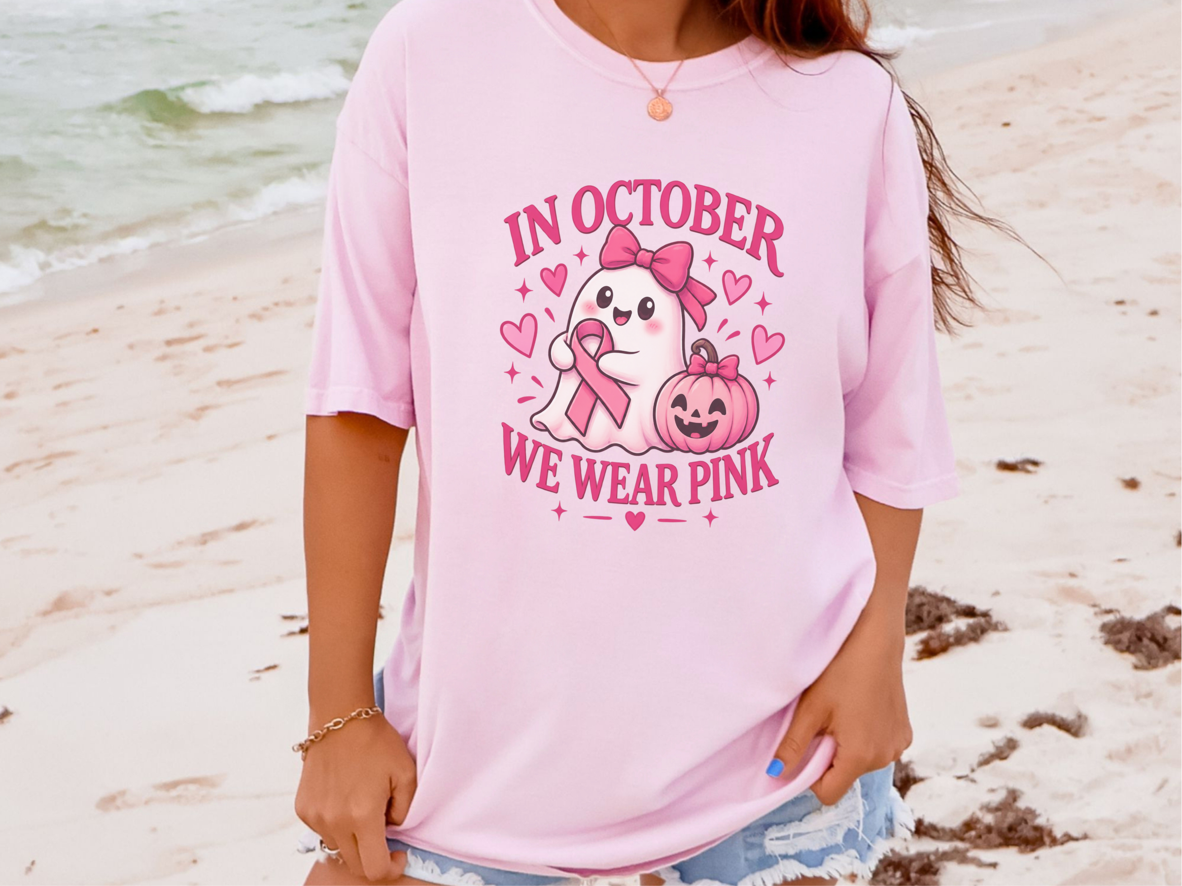 Cute Ghost Breast Cancer Awareness funny shirt - photo 5
