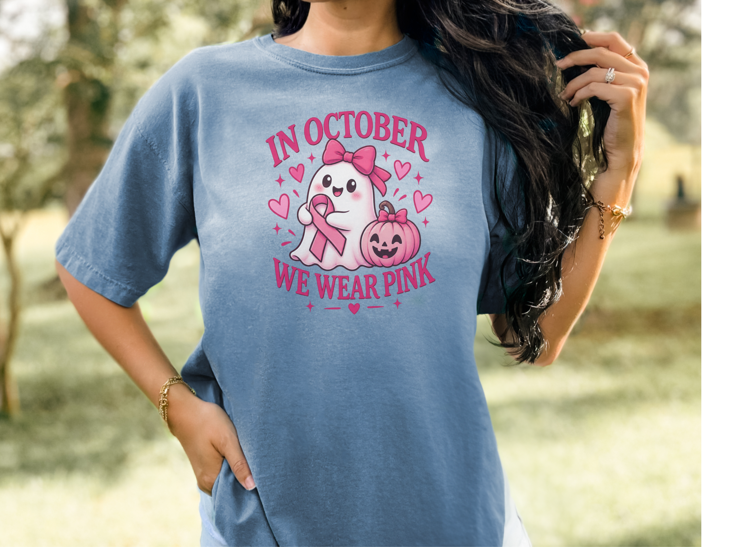 Cute Ghost Breast Cancer Awareness funny shirt - photo 6