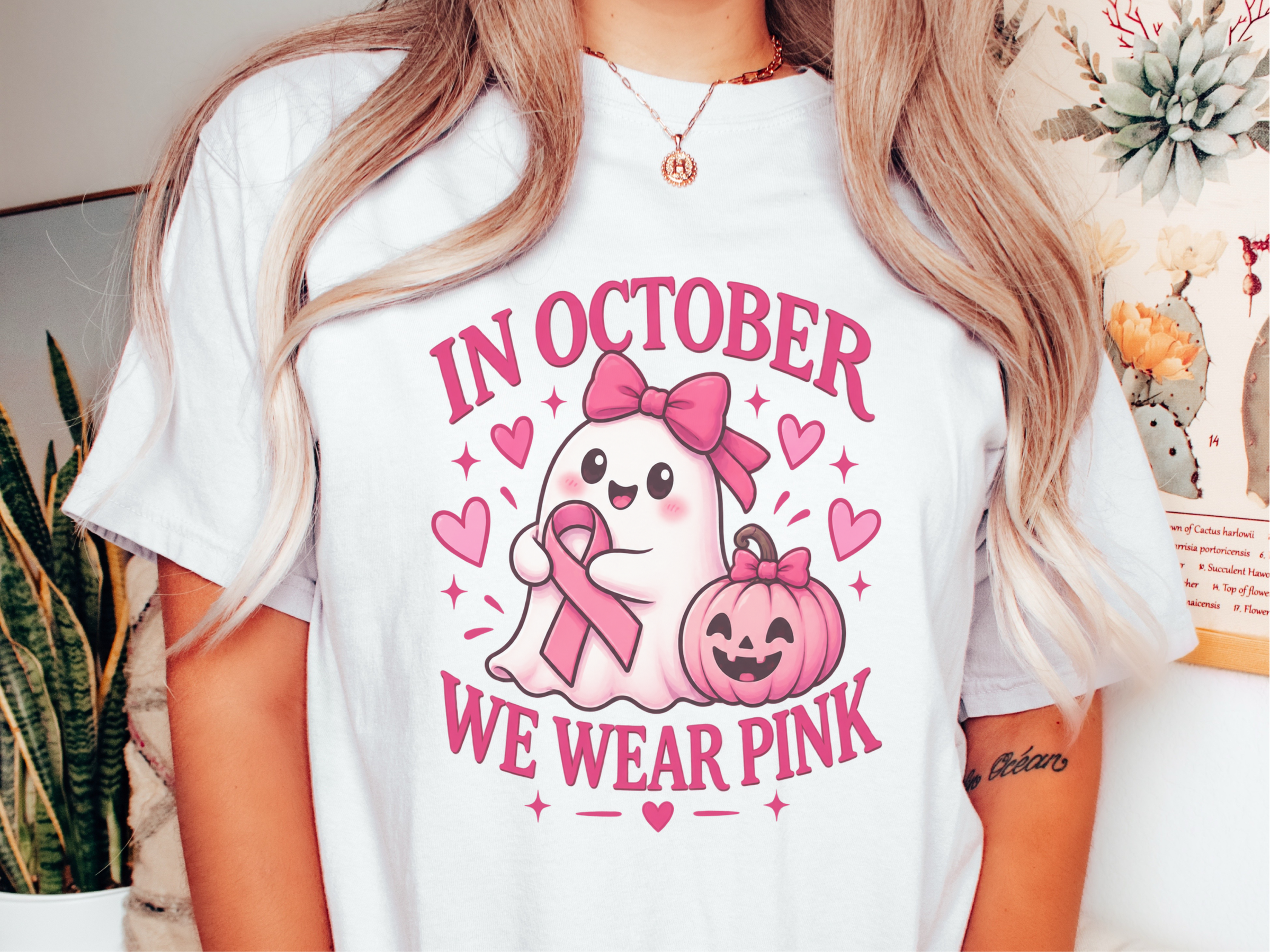 Cute Ghost Breast Cancer Awareness funny shirt - photo 1
