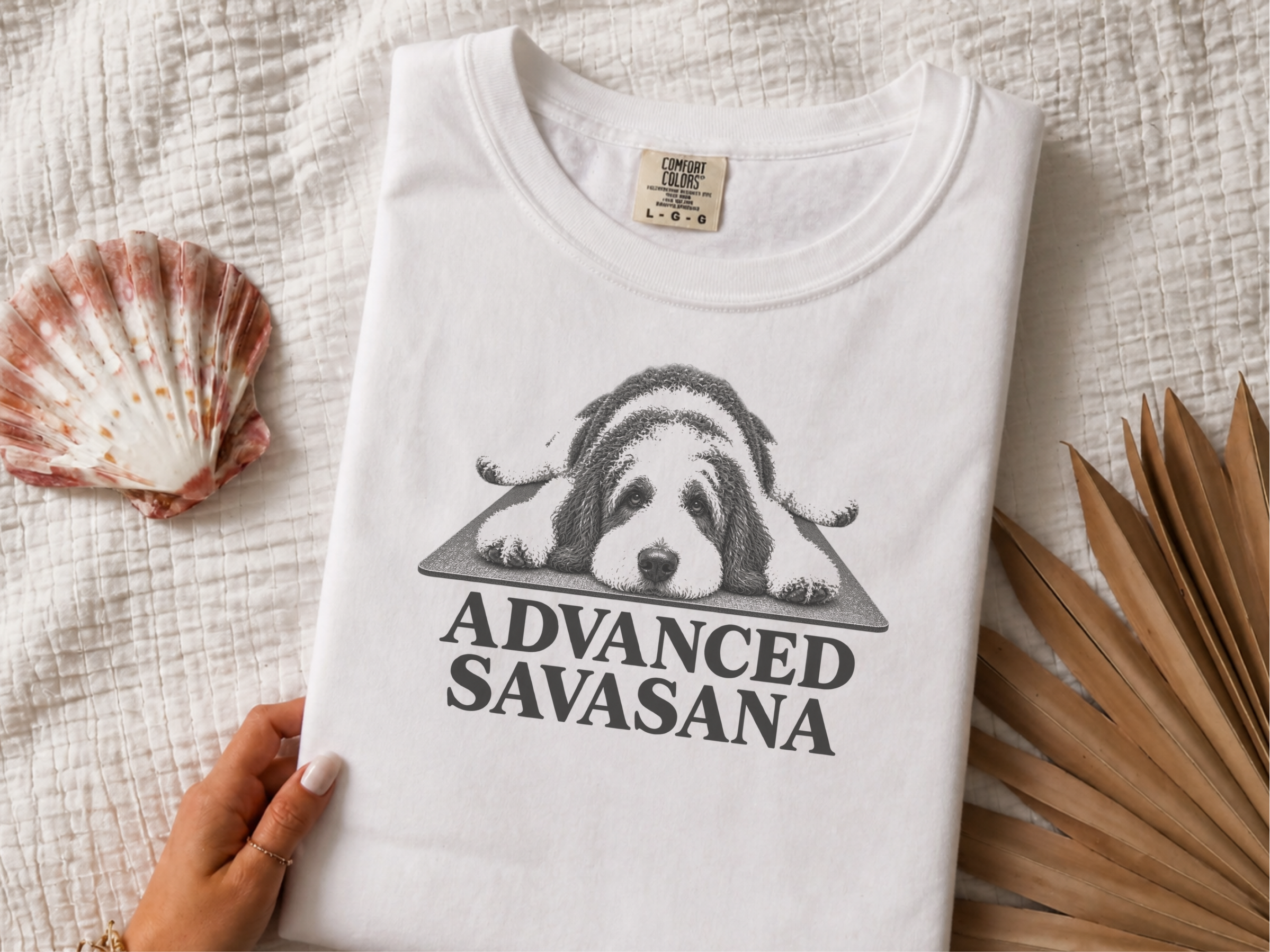 Sheepadoodle Advanced Savasana Yoga