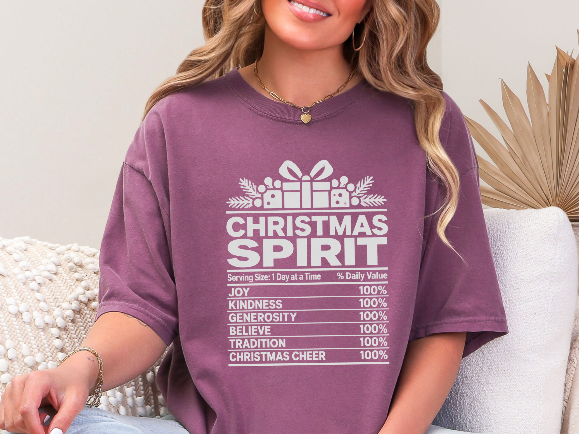 Funny Christmas Spirit Nutrition Label Tee Matching Holiday Shirts
