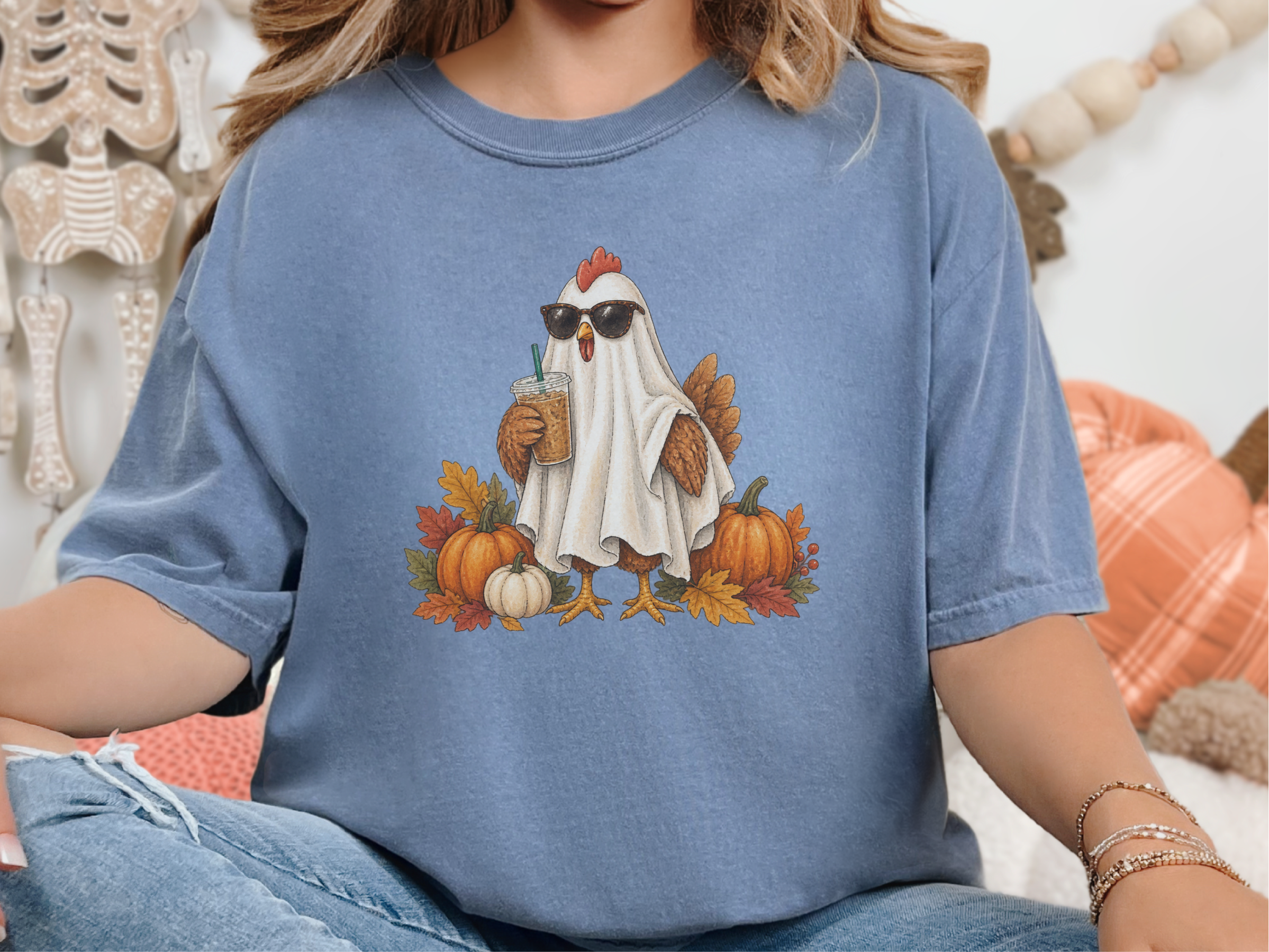 Ghost Chicken Iced Coffee funny shirt - photo 5