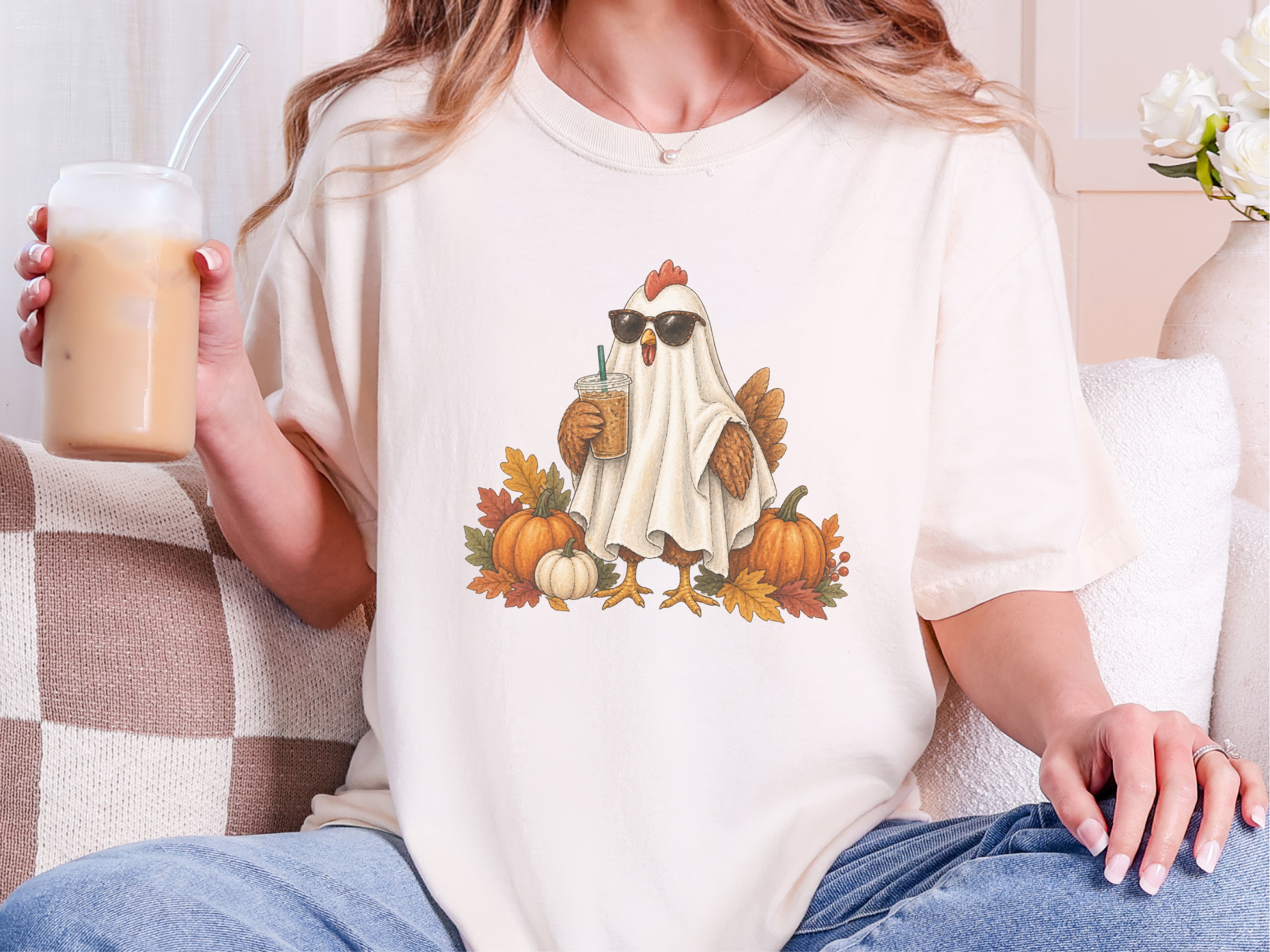 Ghost Chicken Iced Coffee funny shirt - photo 8