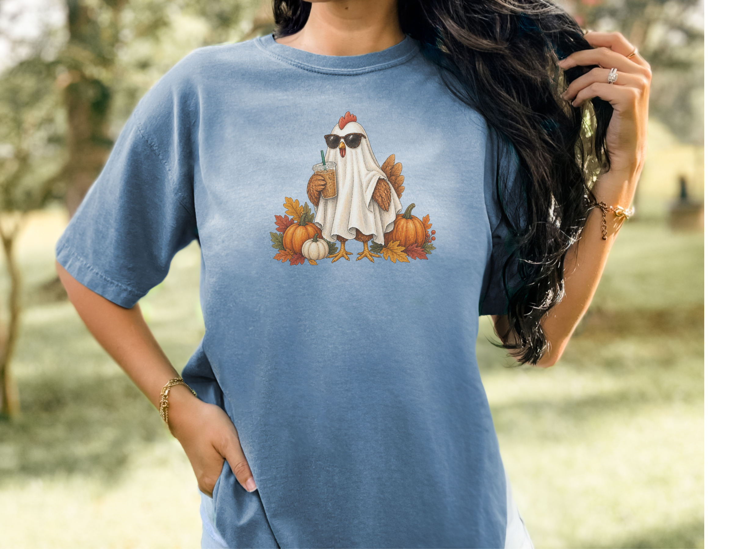 Ghost Chicken Iced Coffee funny shirt - photo 4