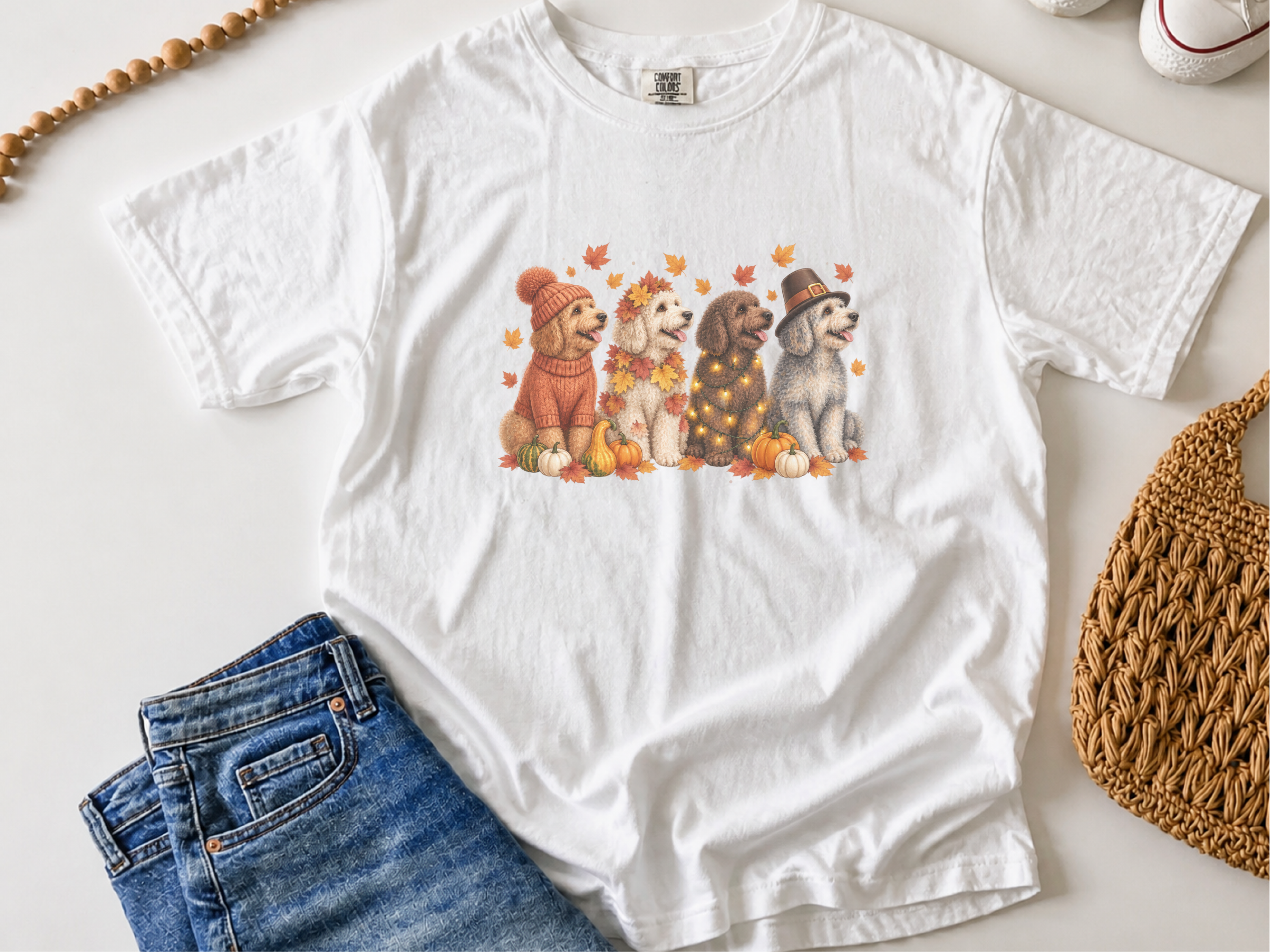 Colorful Watercolor Fall Goldendoodles