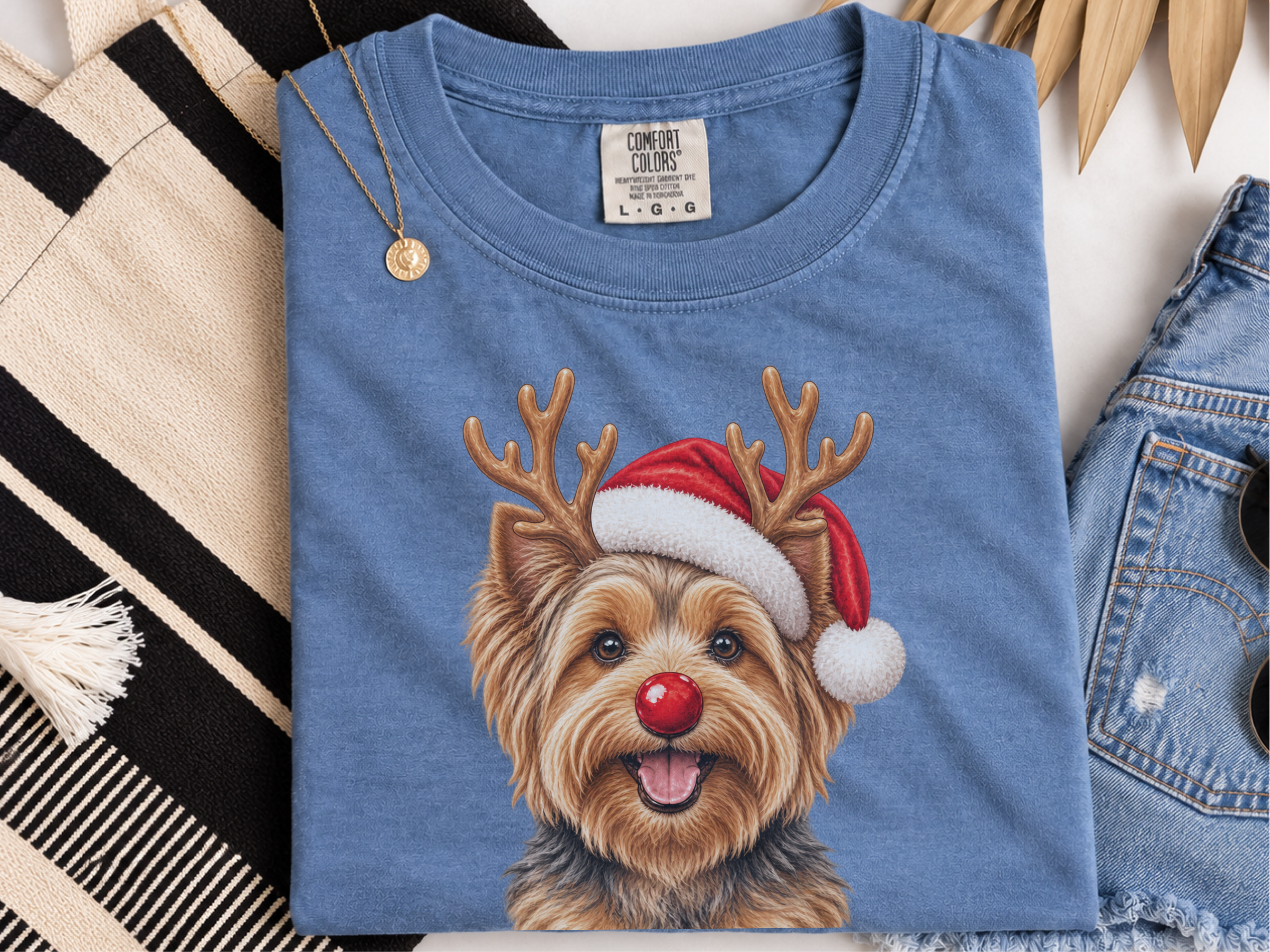 Yorkie Reindeer Santa Hat - photo 7