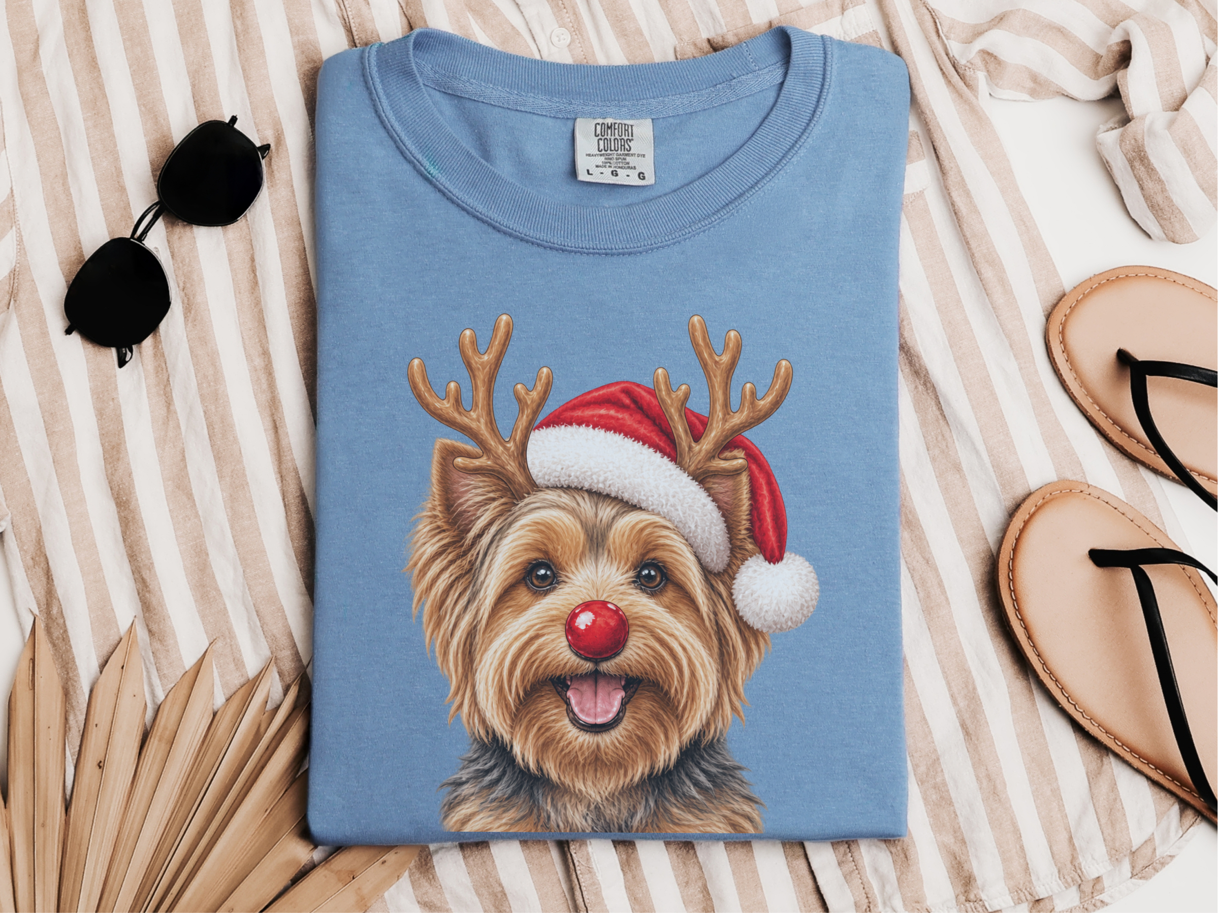 Yorkie Reindeer Santa Hat - photo 8