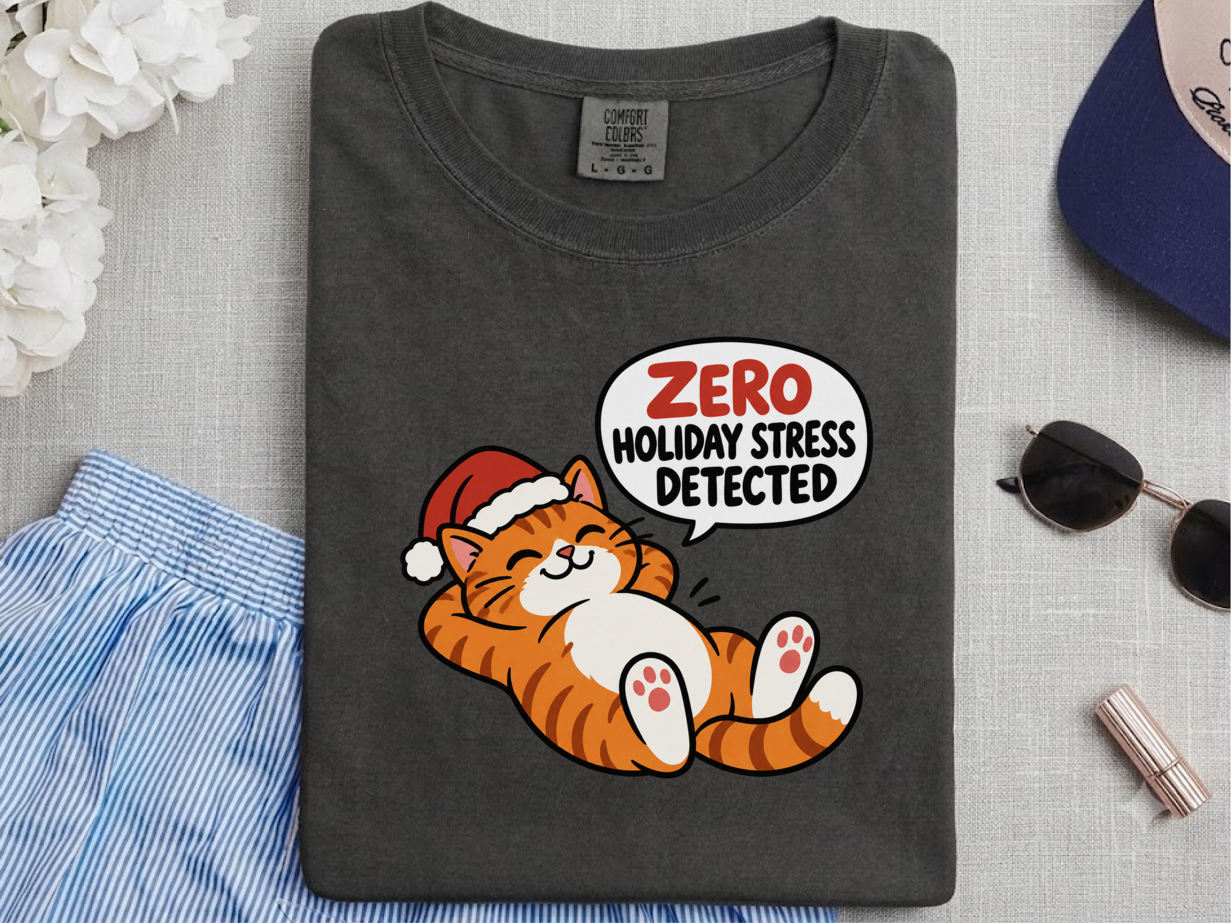 Zero Holiday Stress Cat funny shirt - photo 5
