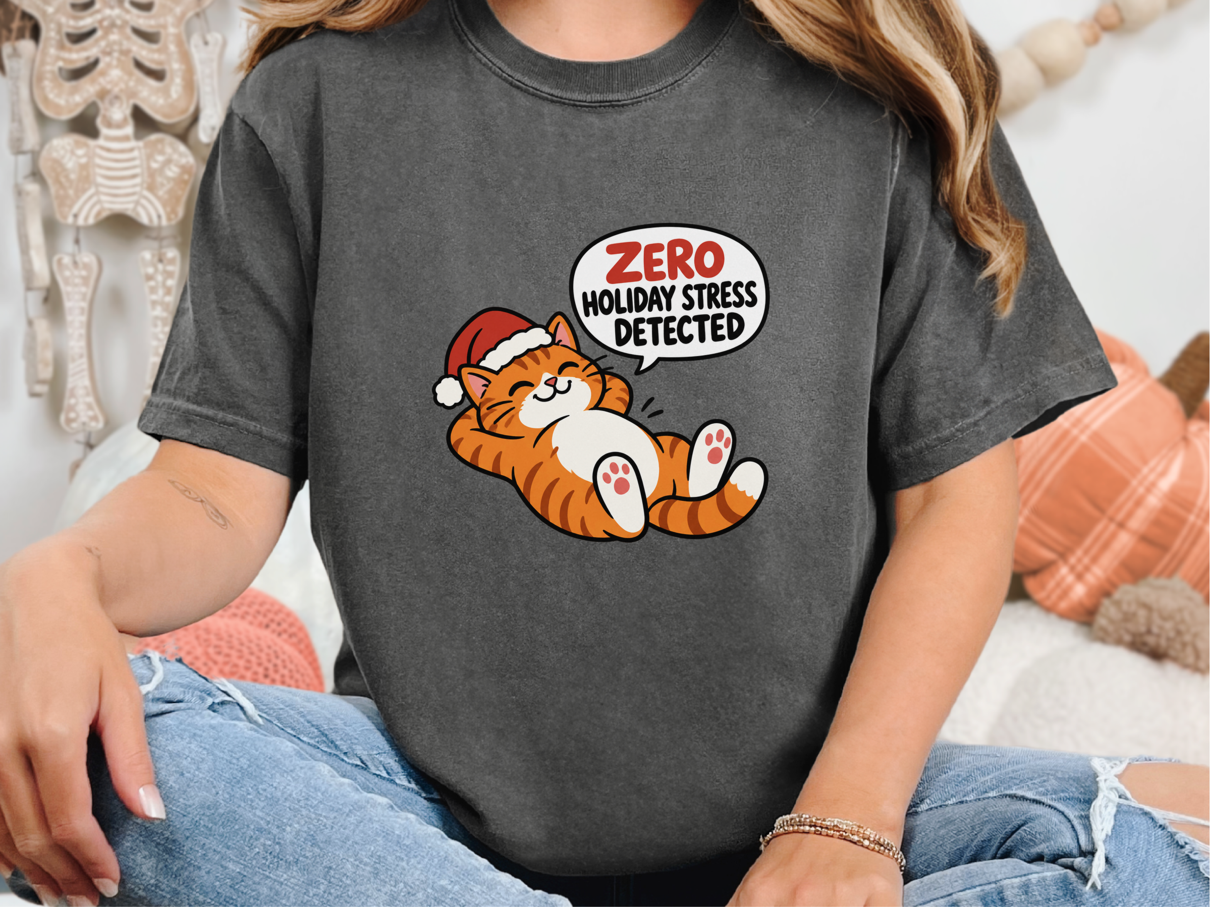 Zero Holiday Stress Cat funny shirt - photo 6