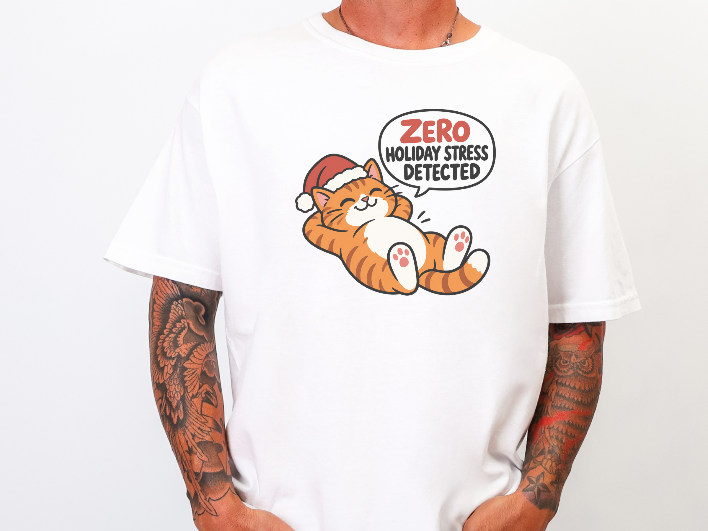 Zero Holiday Stress Cat funny shirt - photo 2