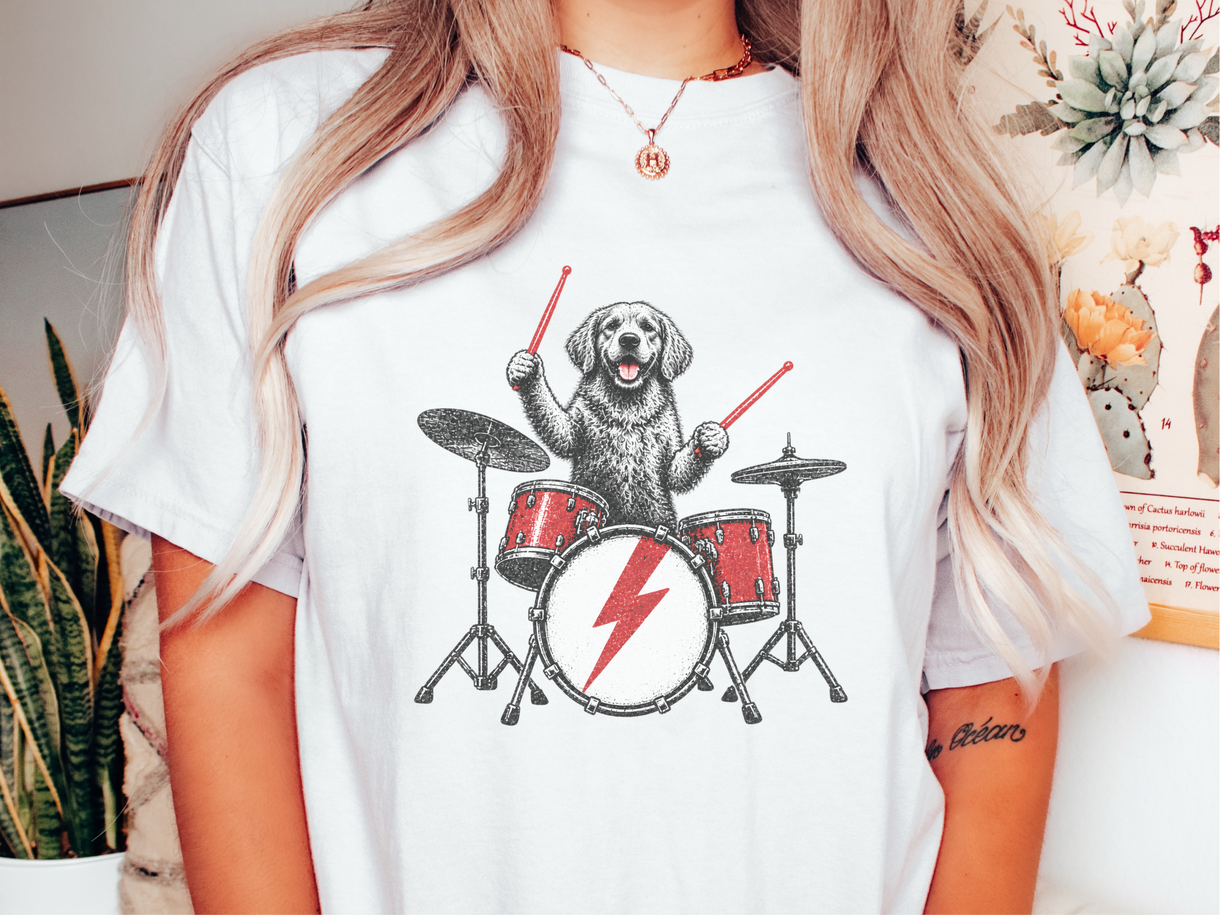 Golden Retriever Drummer doodle dog shirt - photo 1