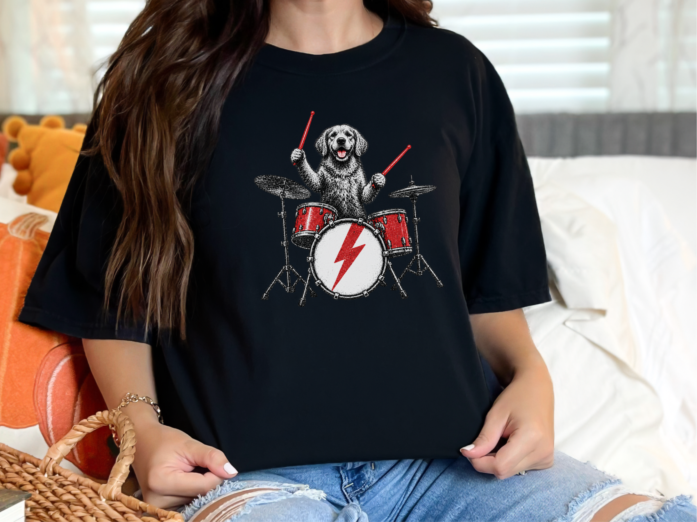 Golden Retriever Drummer doodle dog shirt - photo 3
