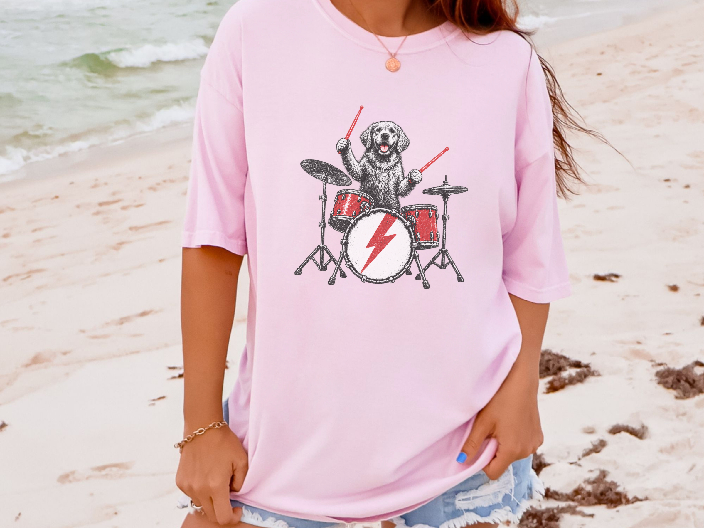 Golden Retriever Drummer doodle dog shirt - photo 6