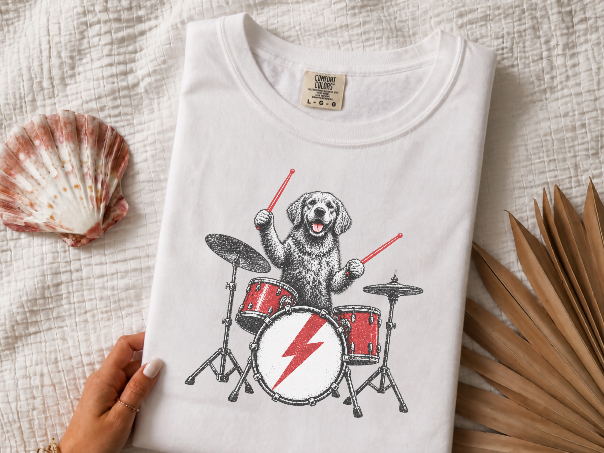 Golden Retriever Drummer doodle dog shirt - photo 2