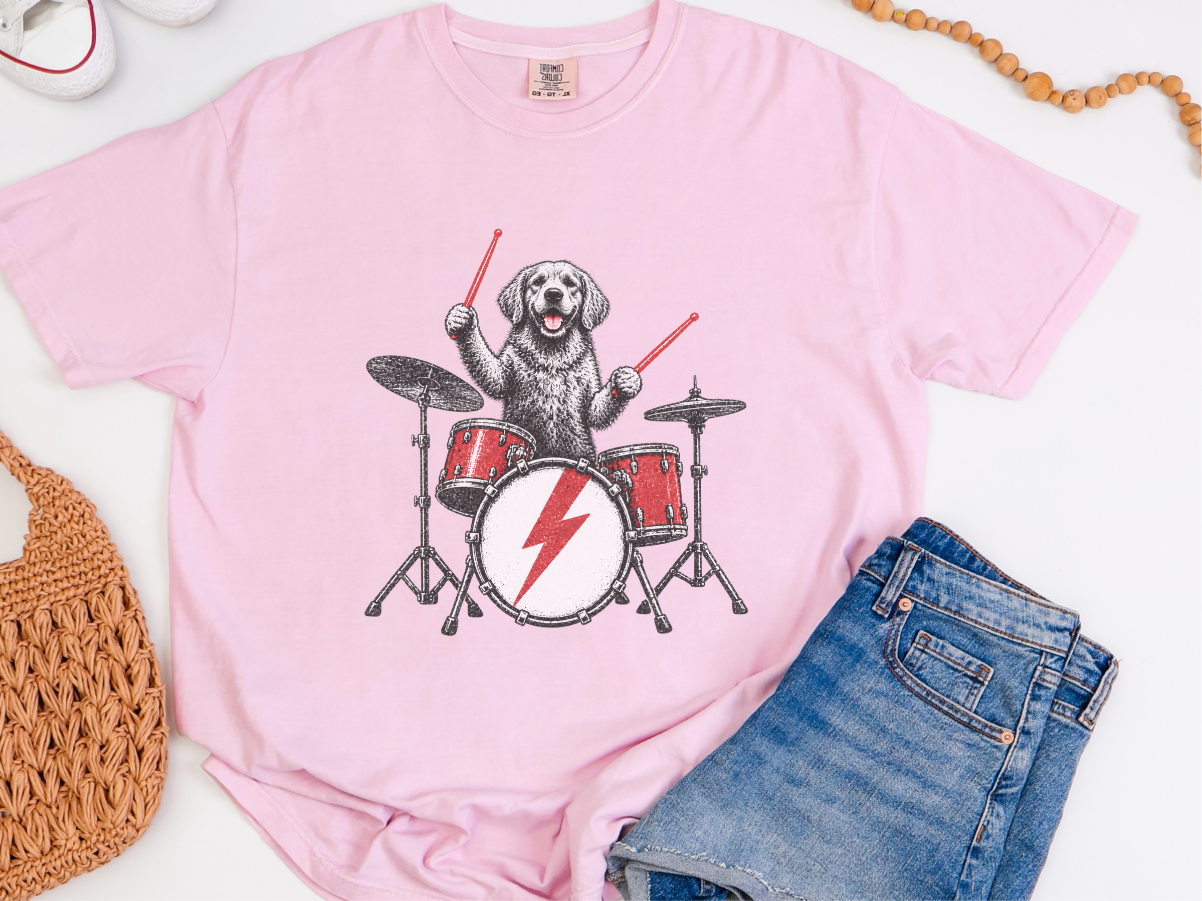 Golden Retriever Drummer doodle dog shirt - photo 5
