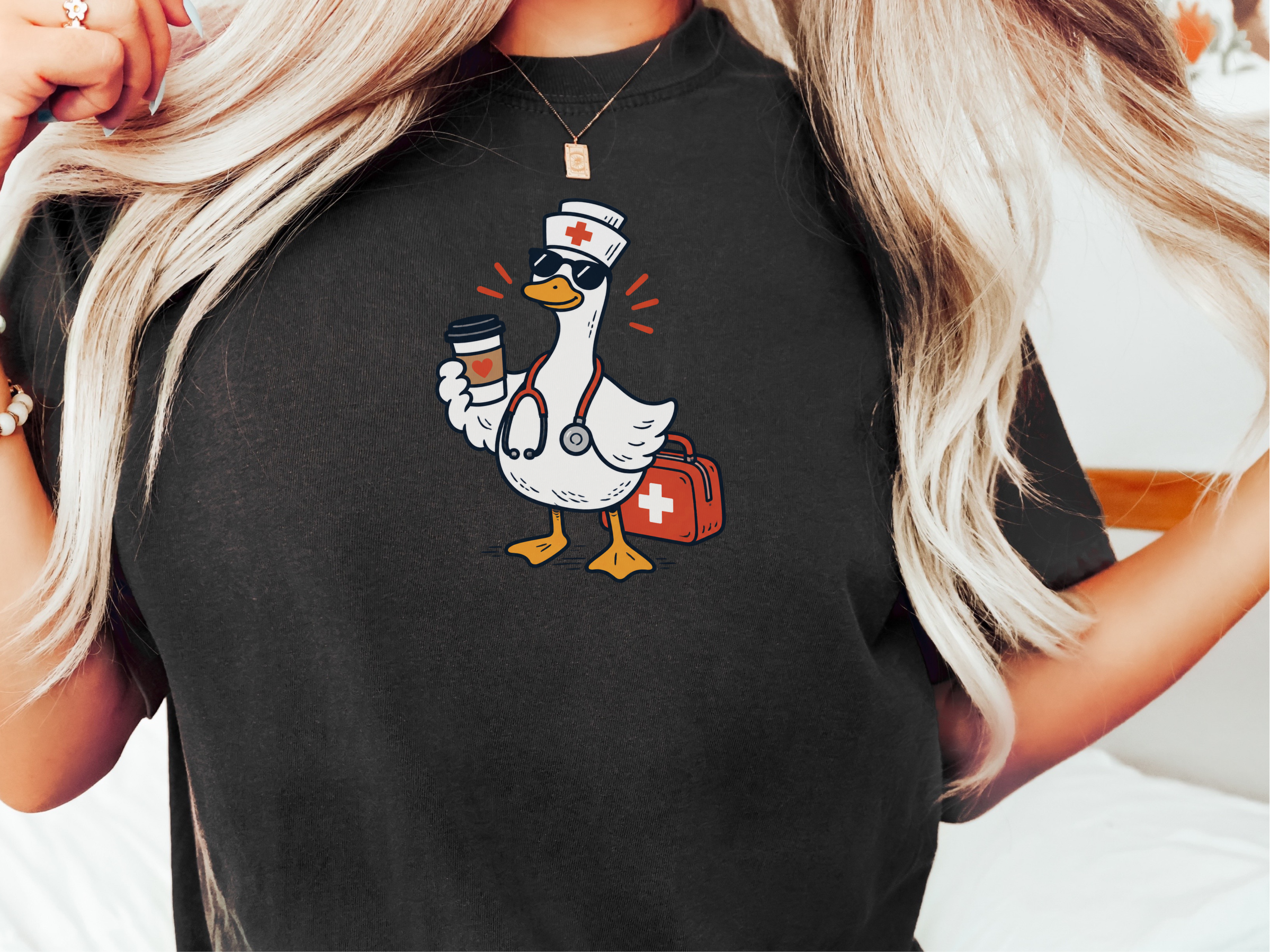 Cool Nurse Duck Coffee Cup funny shirt - photo 1