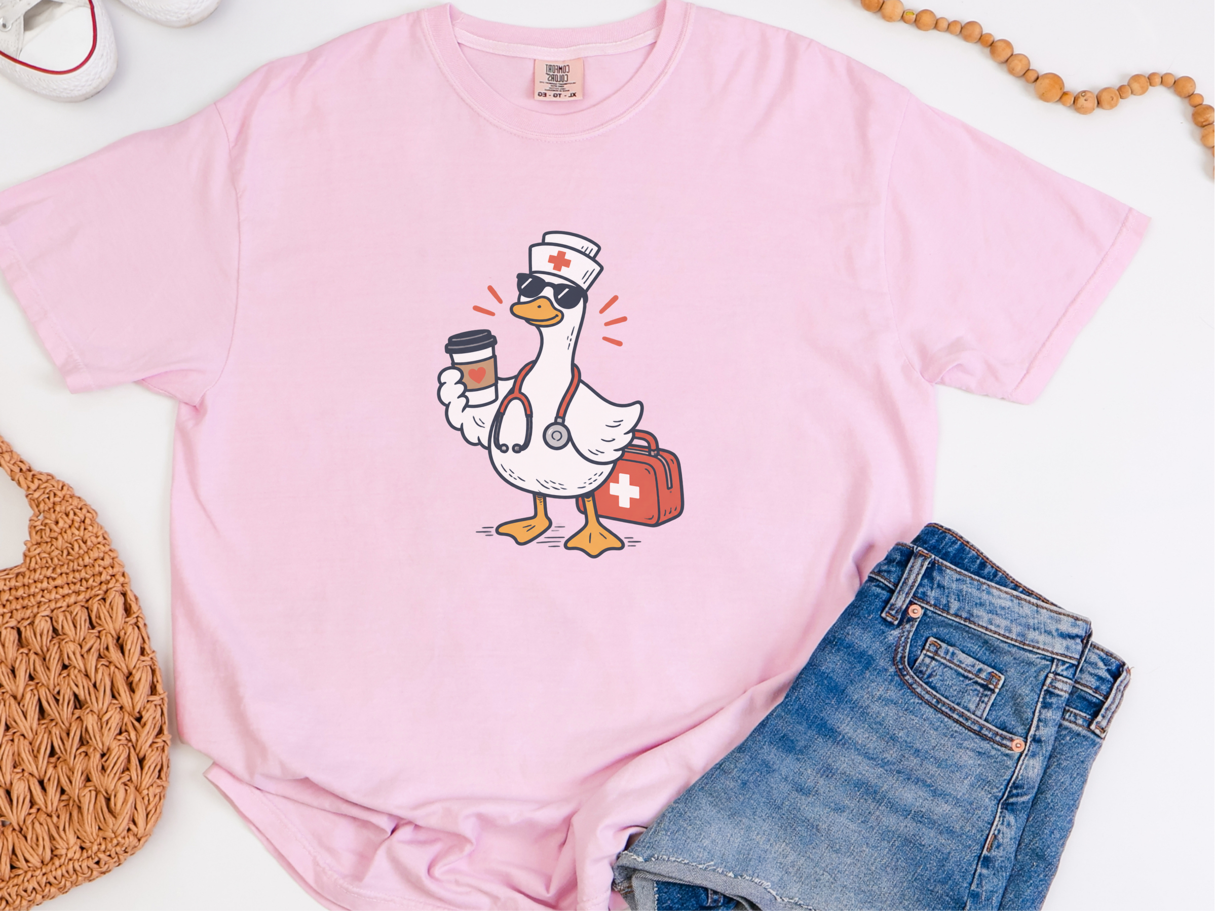 Cool Nurse Duck Coffee Cup Duck Nurse Shirt Silly Goose Shirt