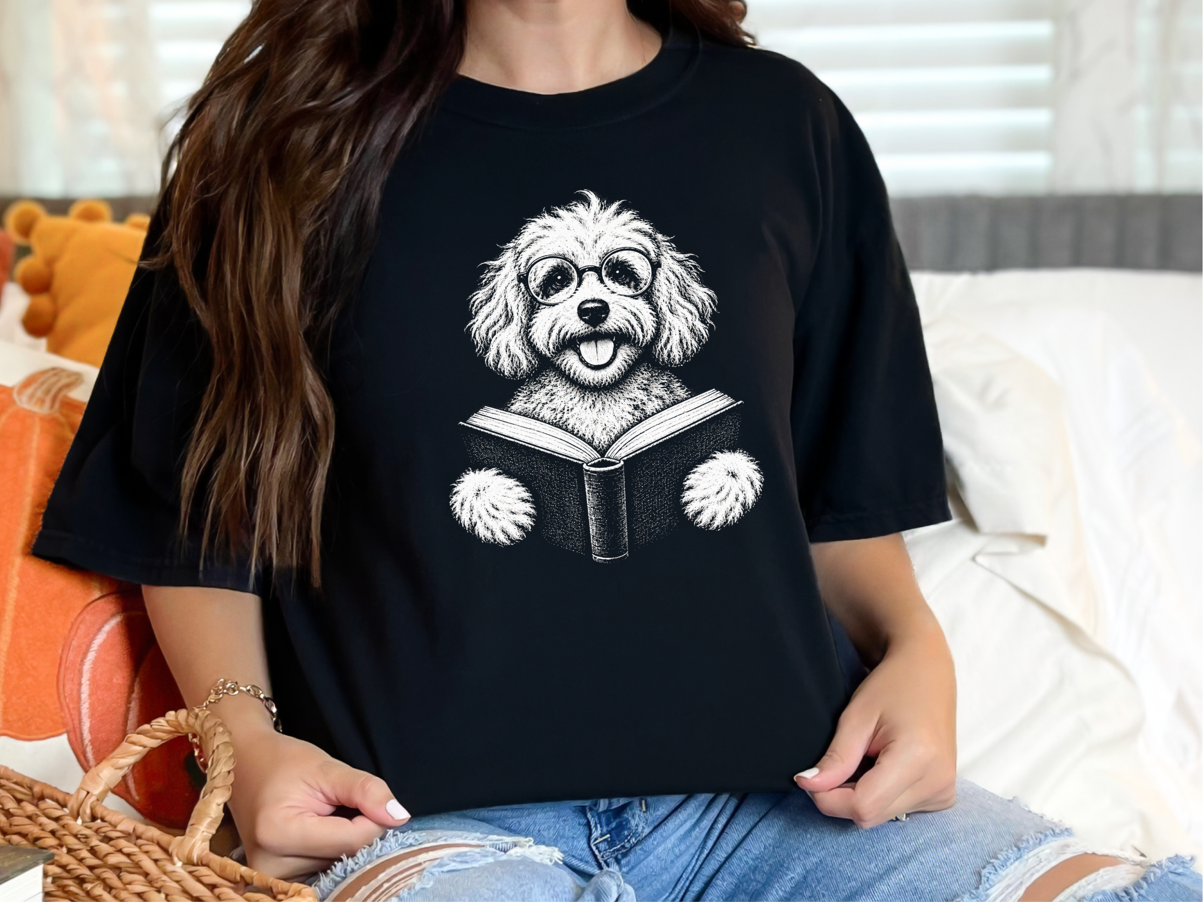 Reading Maltipoo With Glasses Bookish Dog Tee Maltipoo Mom Gift