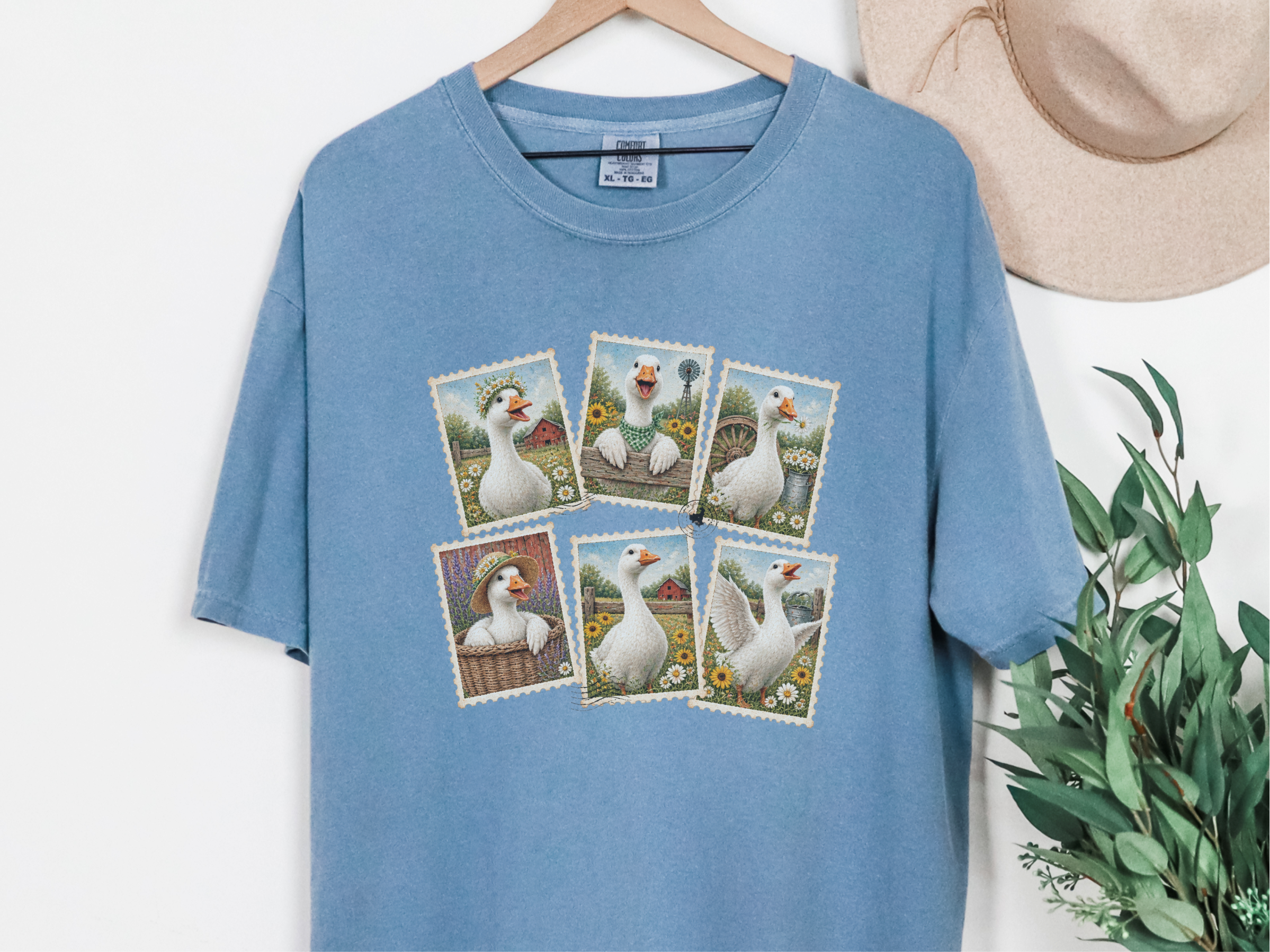 Vintage Goose Postage Stamps Collage funny shirt - photo 7