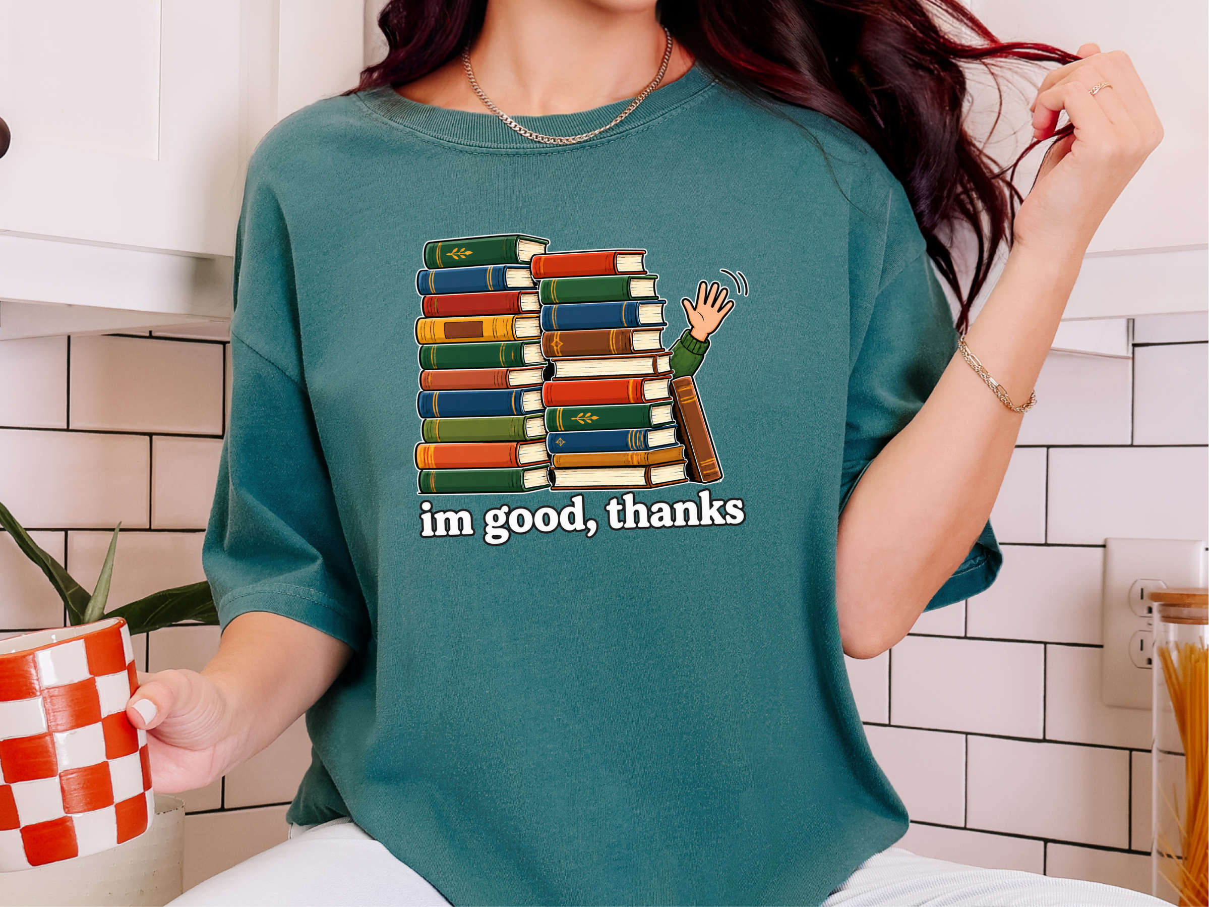 Book Wall Waving Hand funny shirt - photo 9