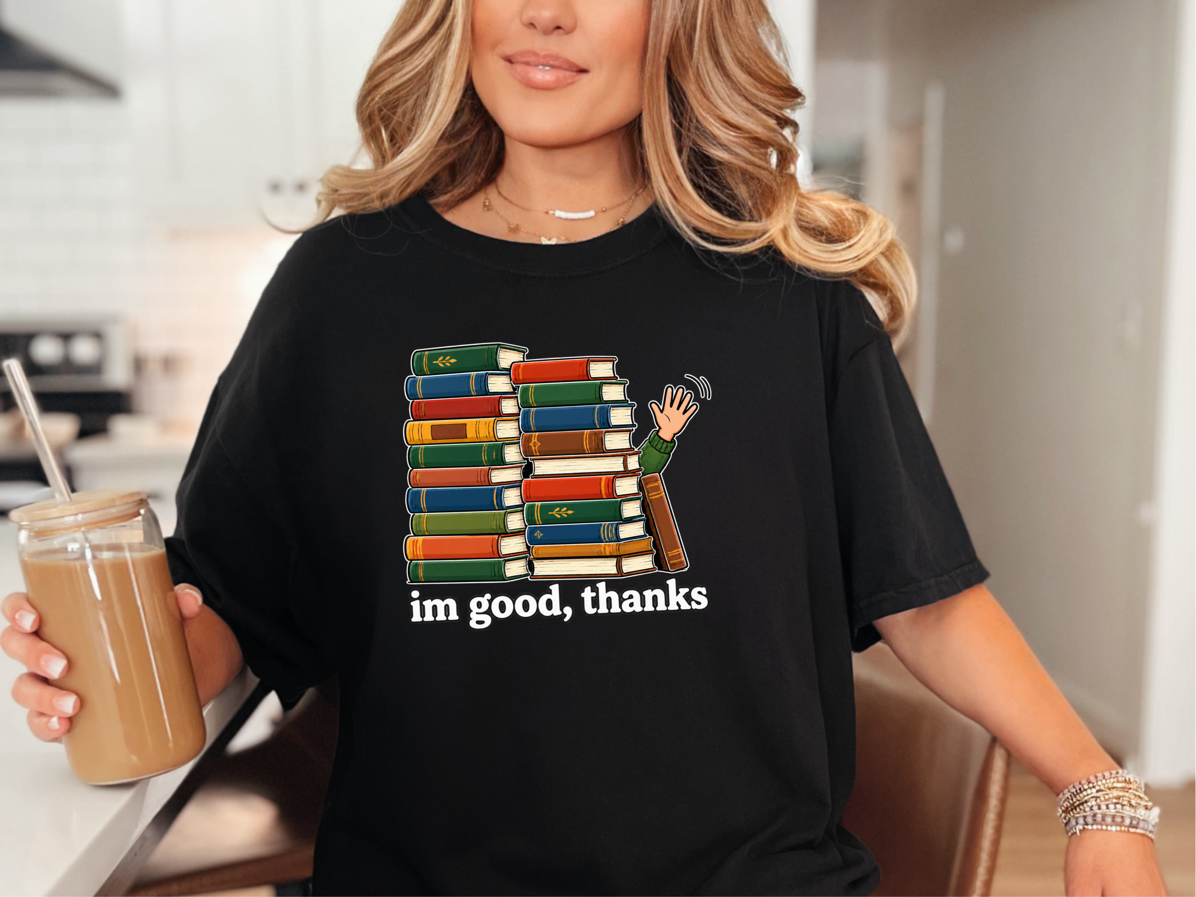 Book Wall Waving Hand funny shirt - photo 3