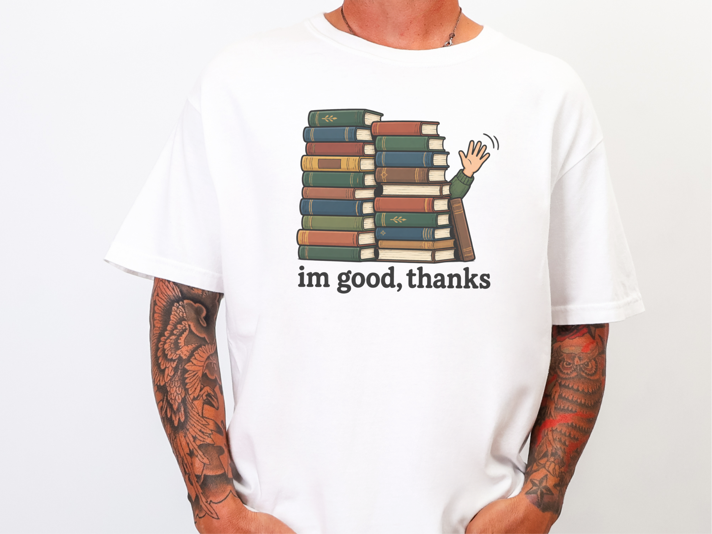 Book Wall Waving Hand funny shirt - photo 1