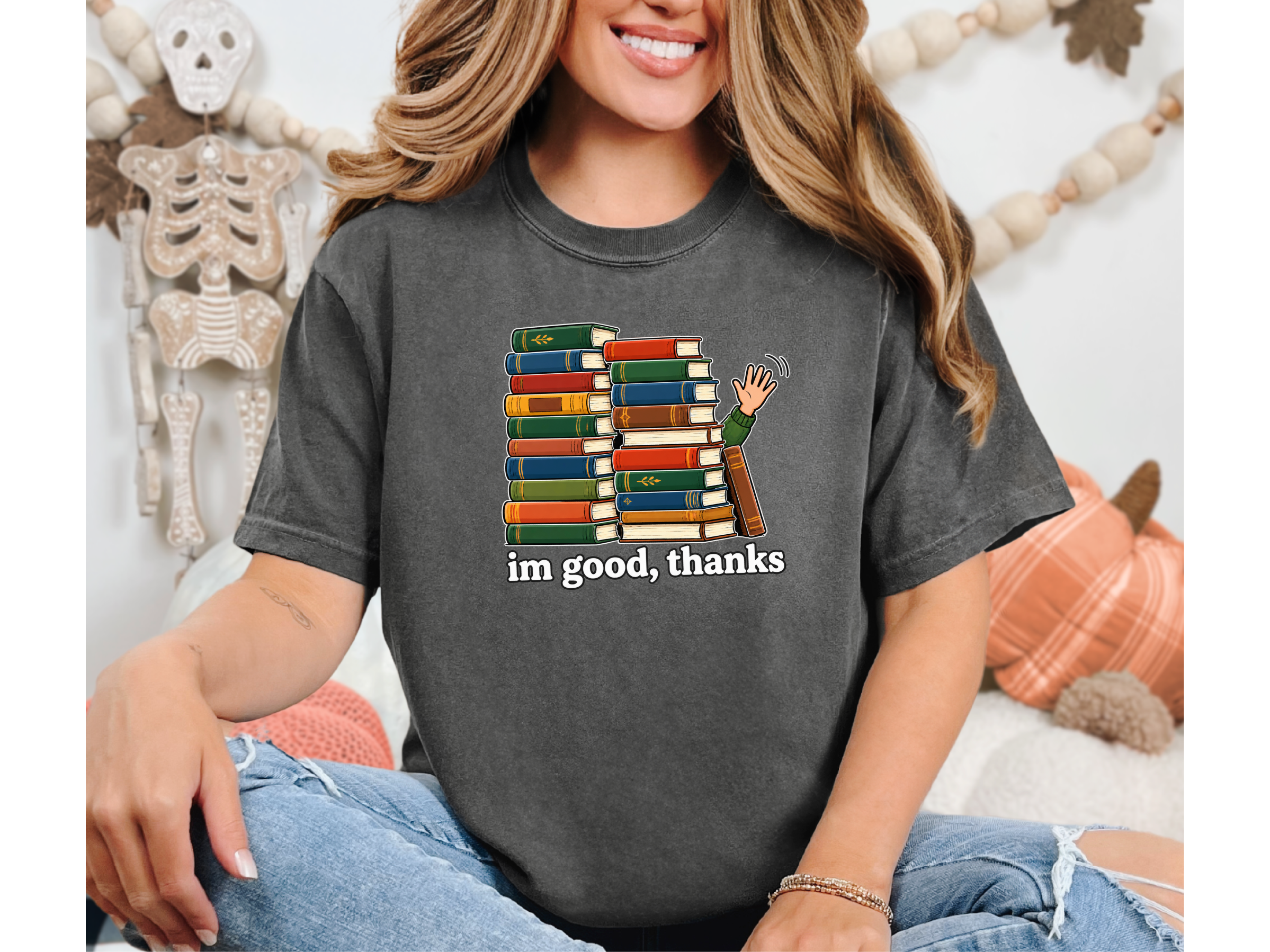 Book Wall Waving Hand funny shirt - photo 4