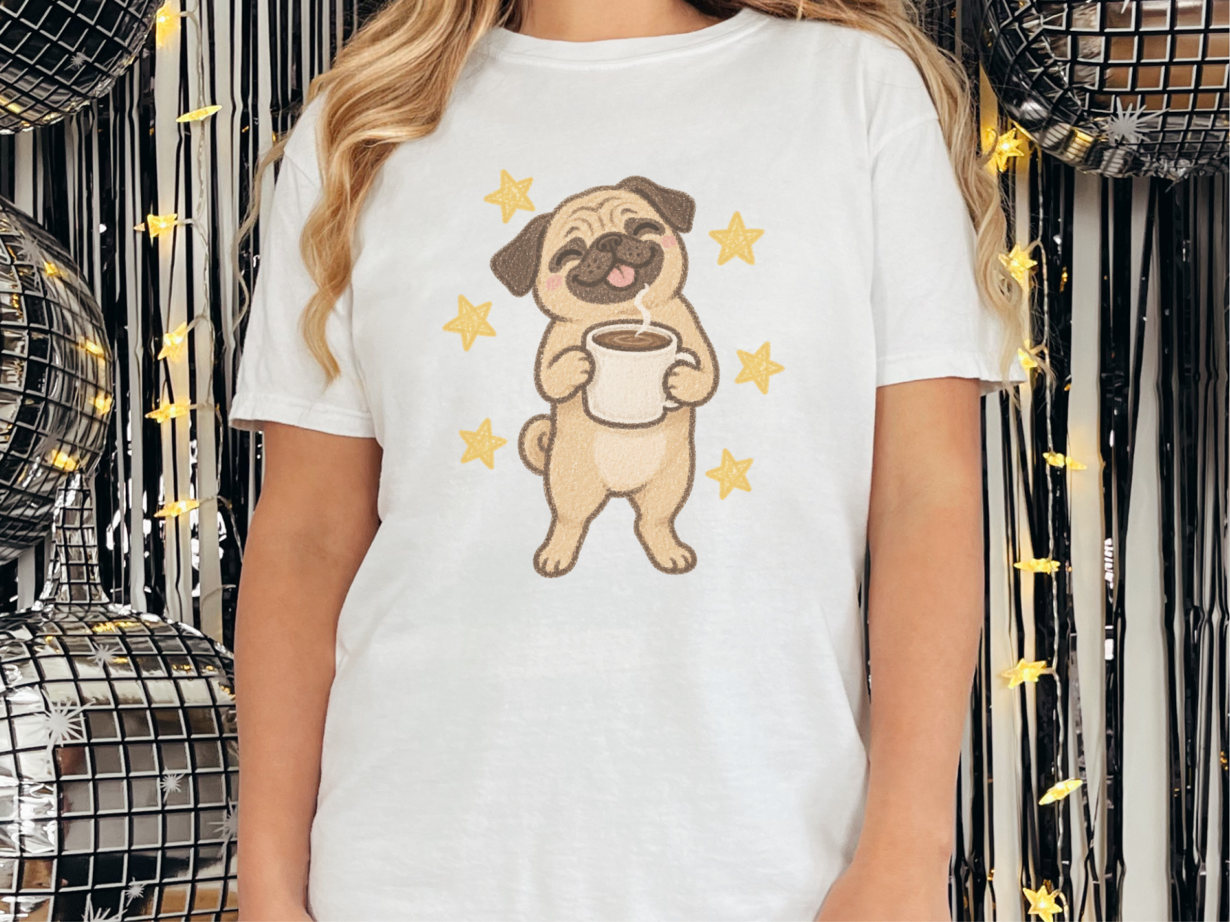 Happy Pug Coffee Stars