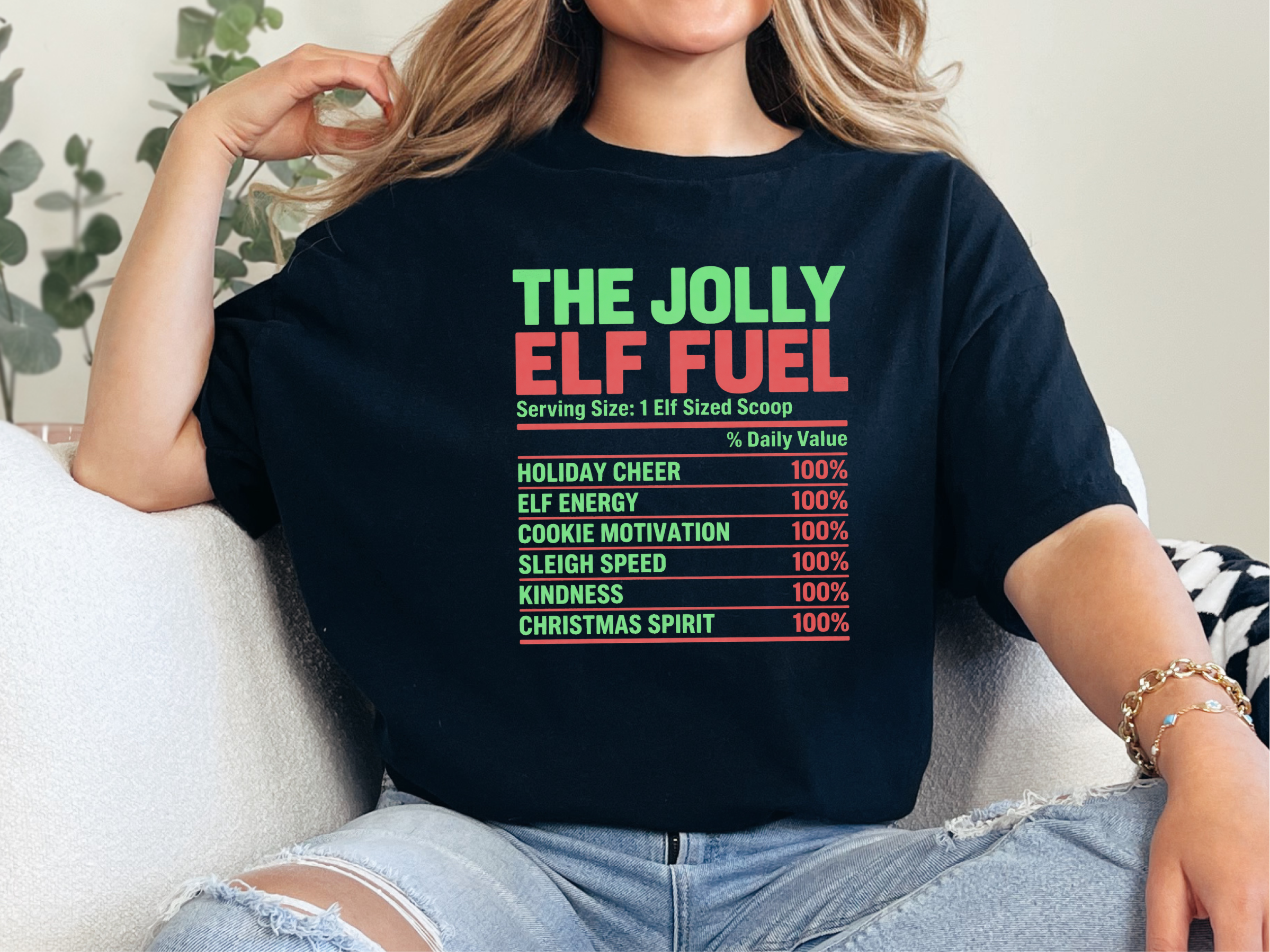 Jolly Elf Fuel Nutrition Label2 funny shirt - photo 3