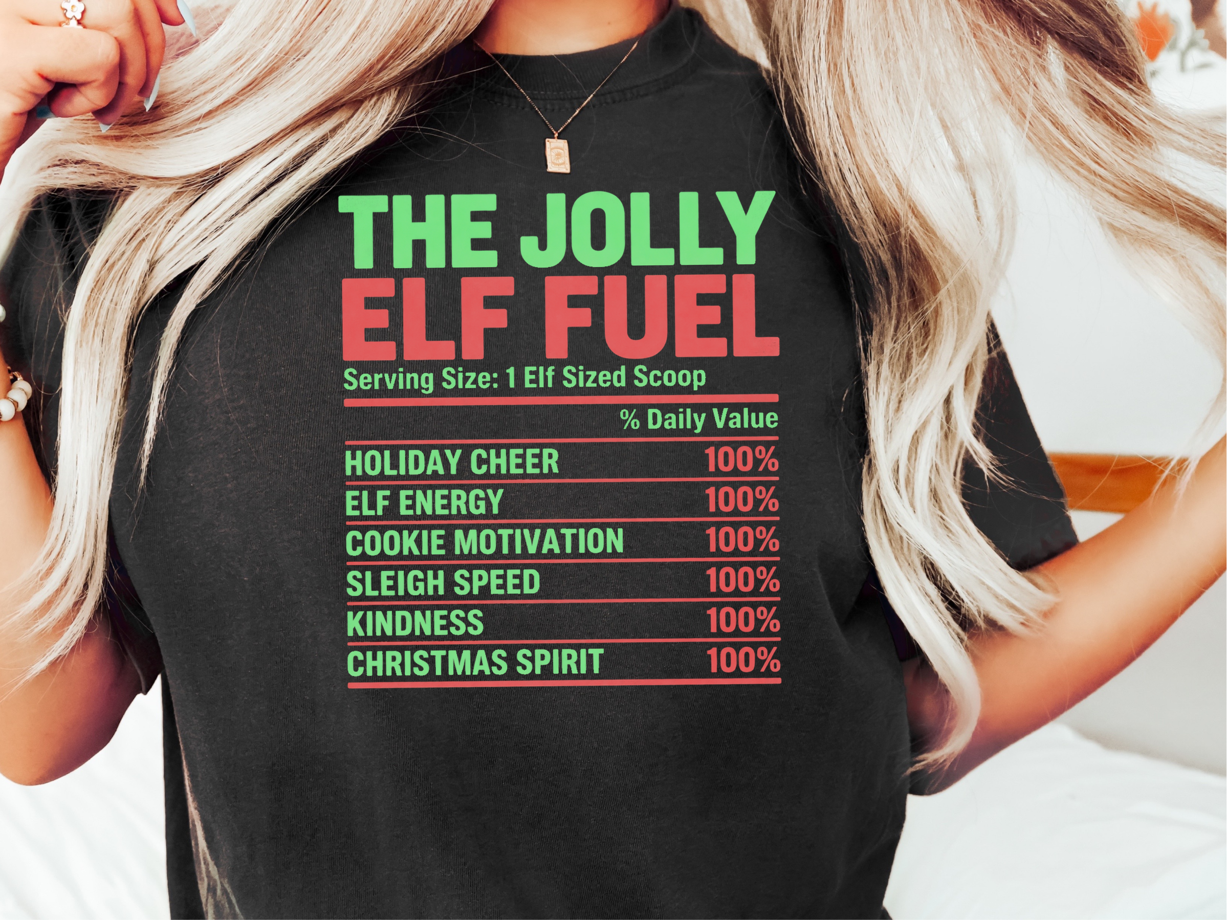 Jolly Elf Fuel Nutrition Label2 funny shirt - photo 2