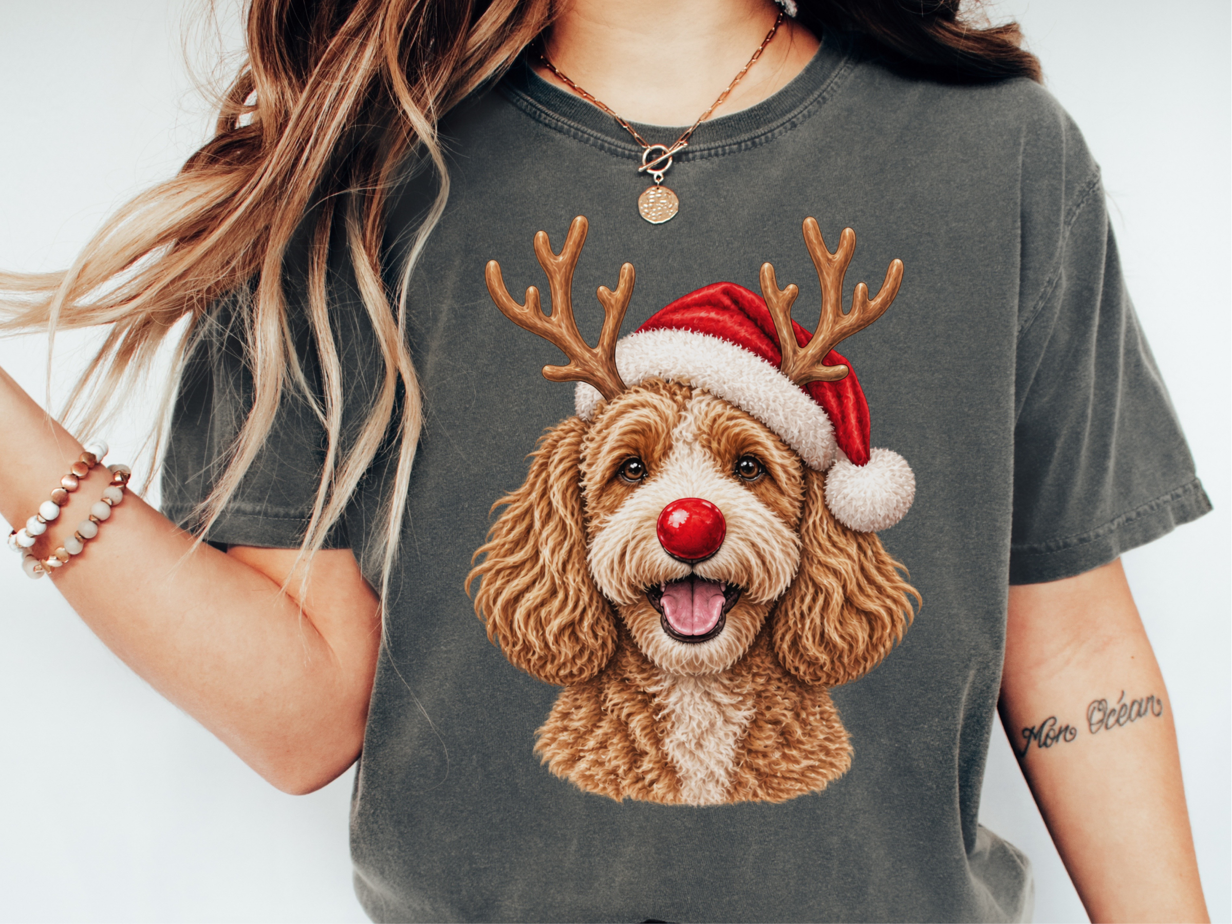 Cavapoo Rudolph Santa Hat - photo 1