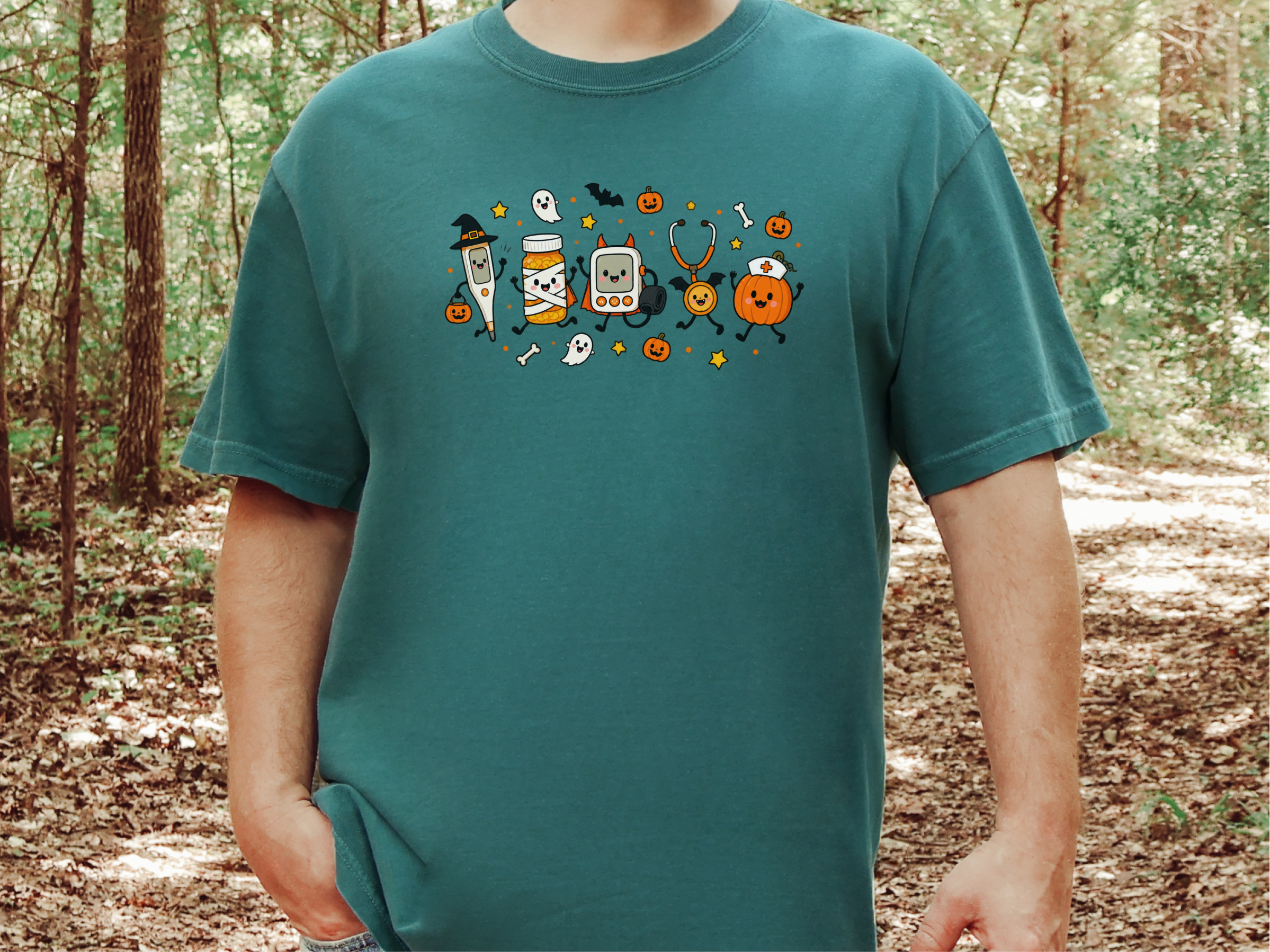 Cute Halloween Medical Kawaii Characters Halloween Nurse Shirt