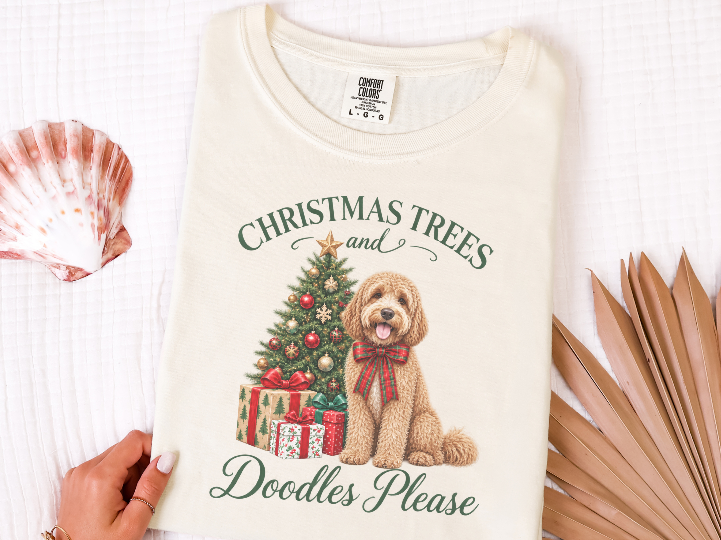 Cockapoo Christmas Tree Scene doodle dog shirt - photo 7
