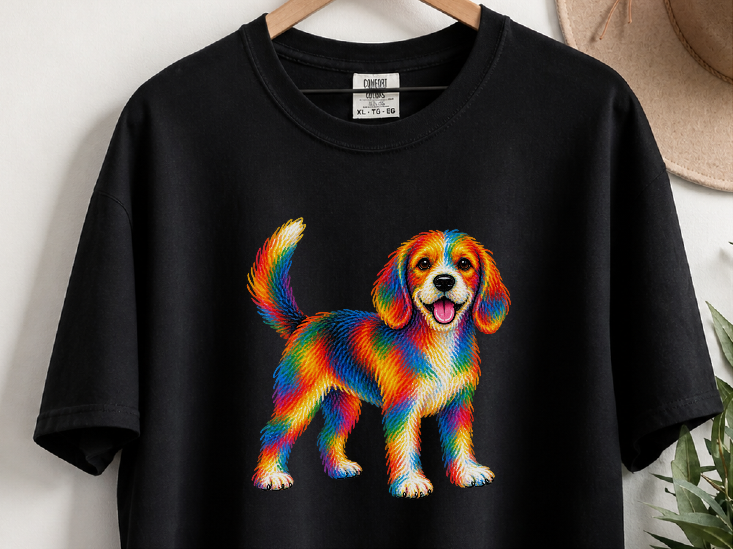 Colorful Rainbow Beagle Dog doodle dog shirt - photo 3