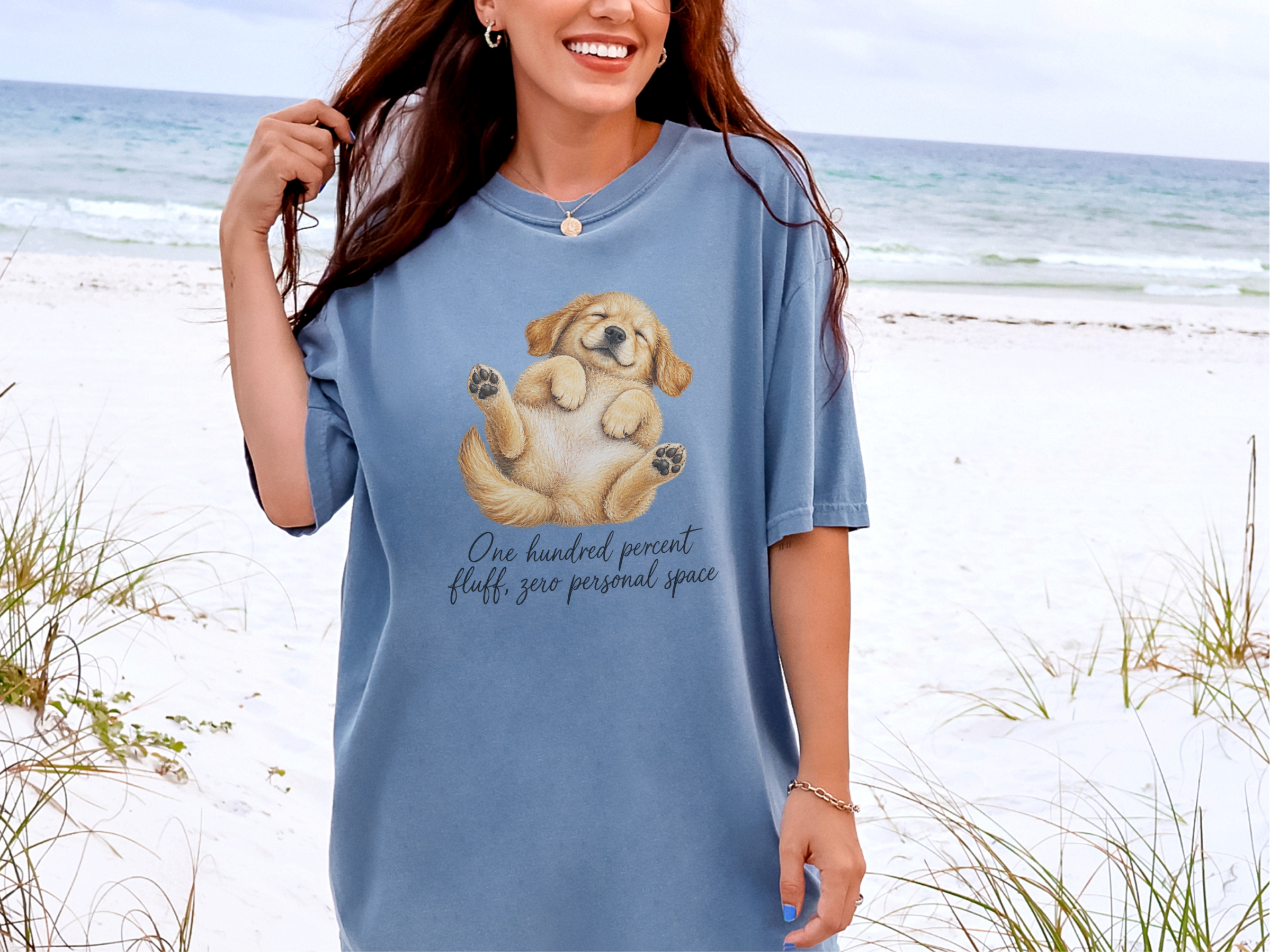 Happy Sleeping Golden Retriever Puppy doodle dog shirt - photo 5