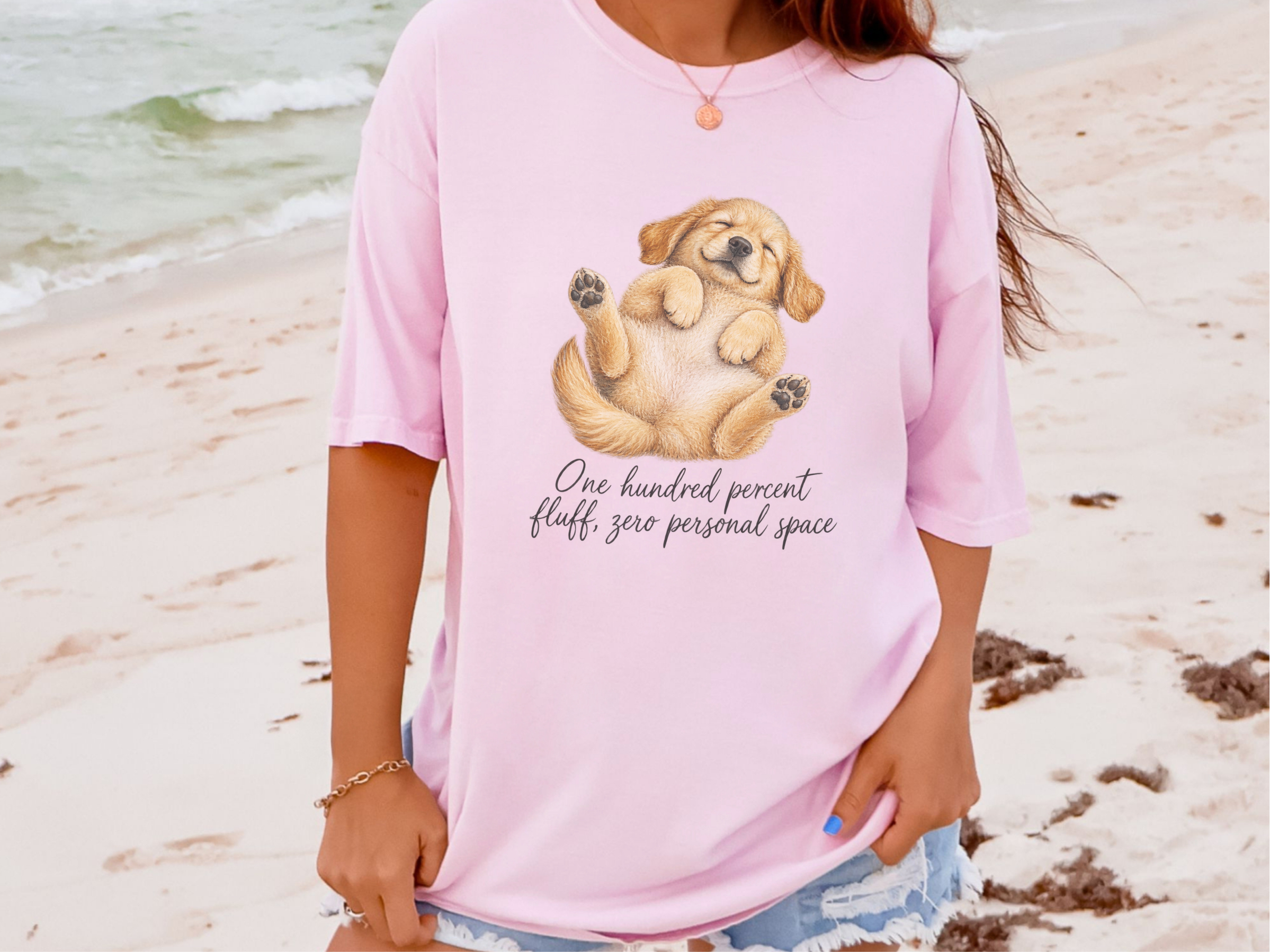 Happy Sleeping Golden Retriever Puppy doodle dog shirt - photo 4