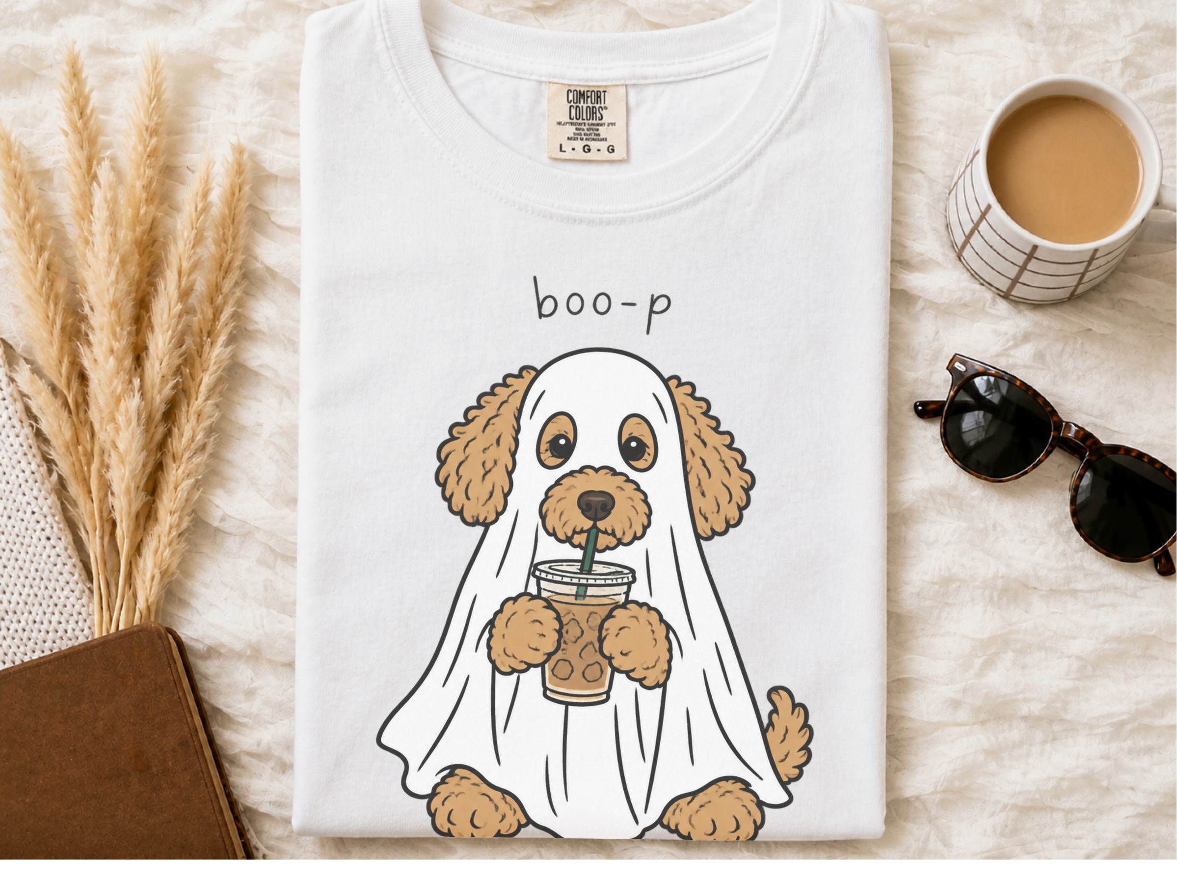 Ghost Goldendoodle Iced Coffee doodle dog shirt - photo 1