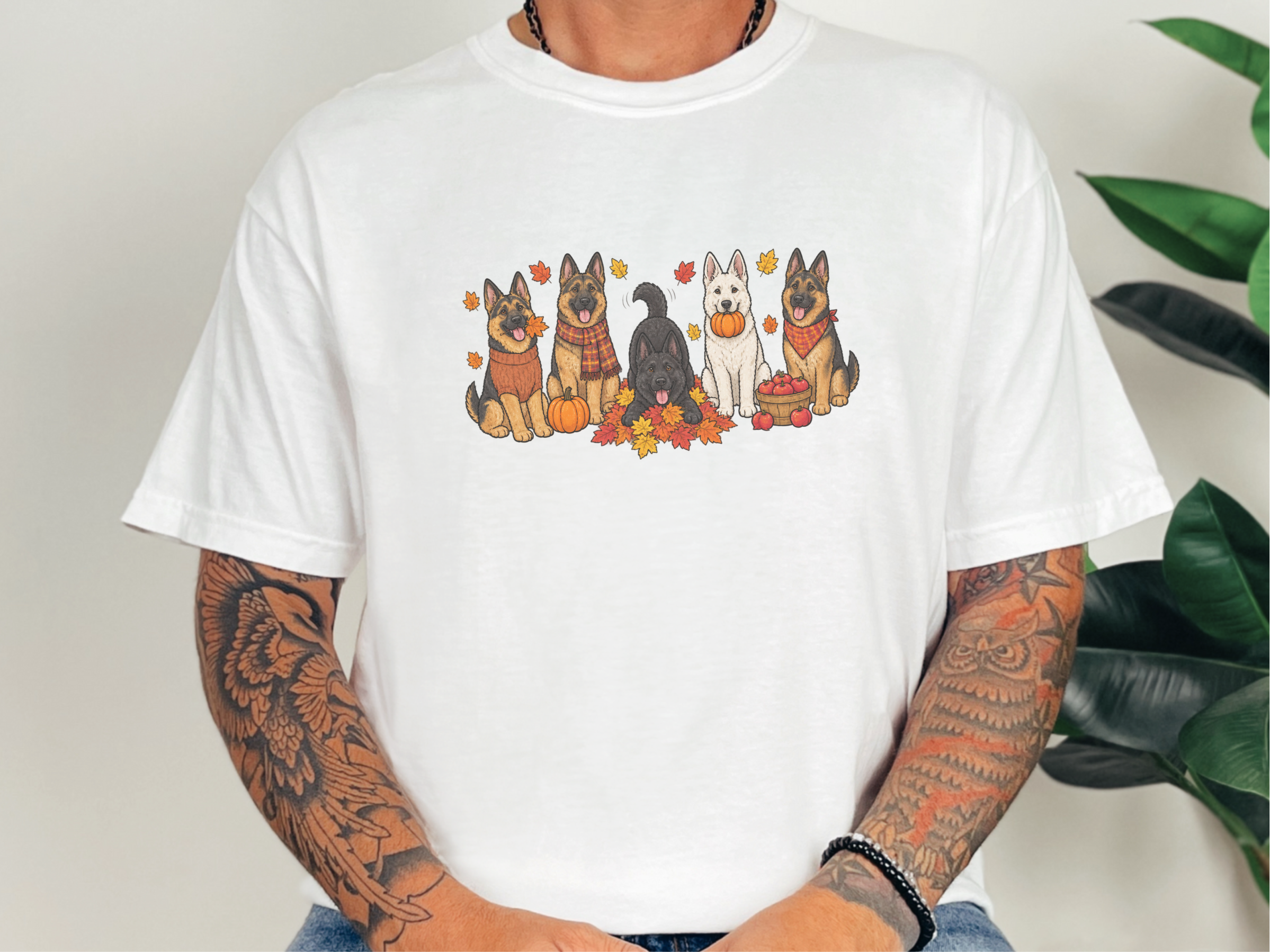 German Shepherd Autumn Fun doodle dog shirt - photo 3