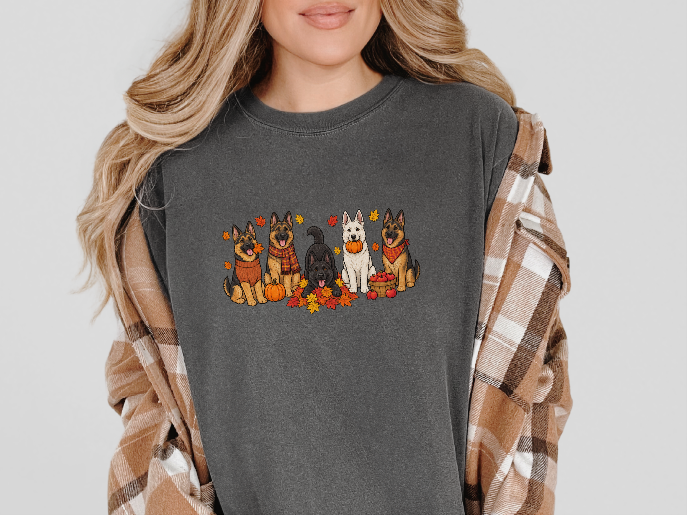 German Shepherd Autumn Fun doodle dog shirt - photo 7