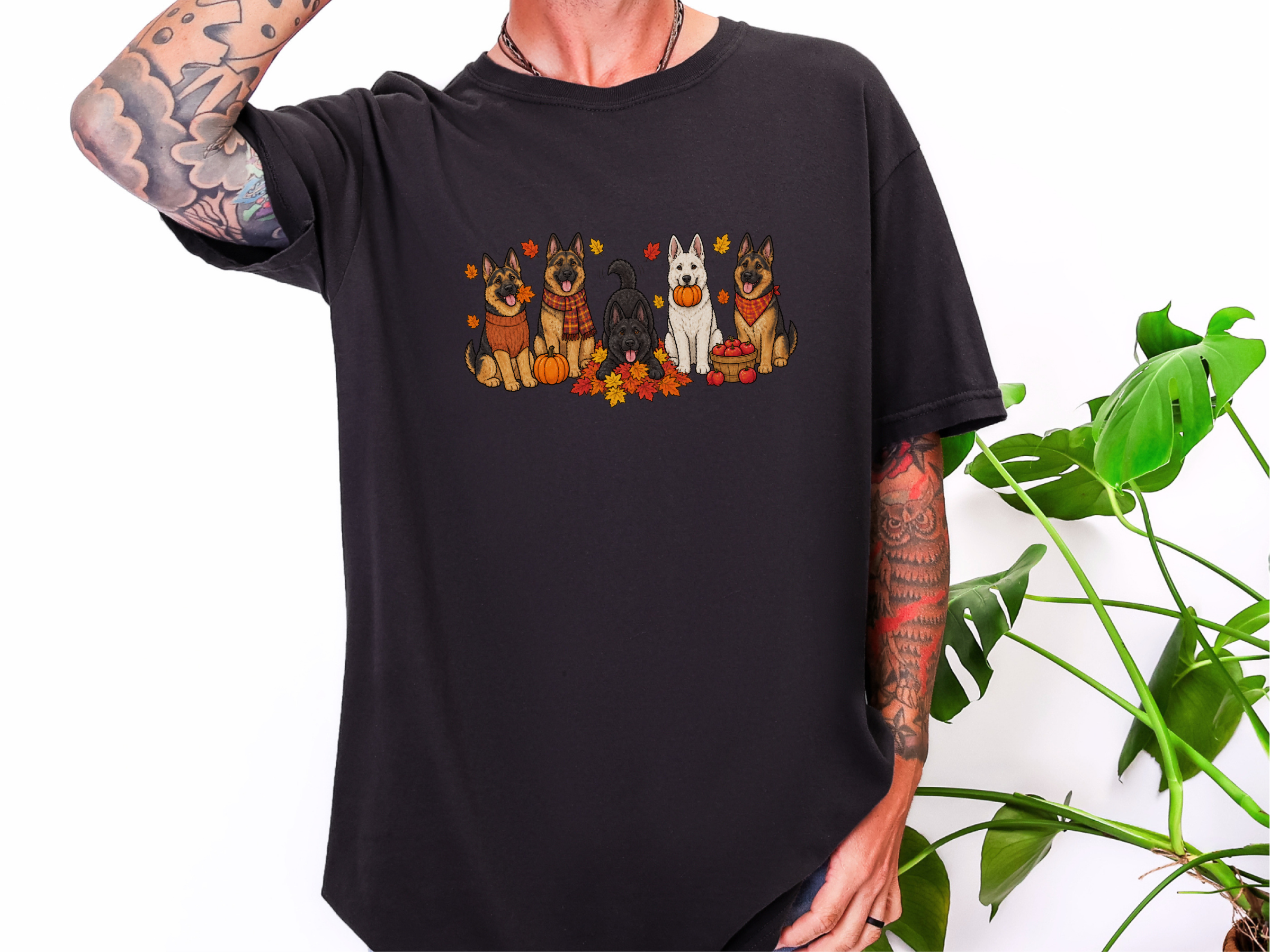 German Shepherd Autumn Fun doodle dog shirt - photo 5