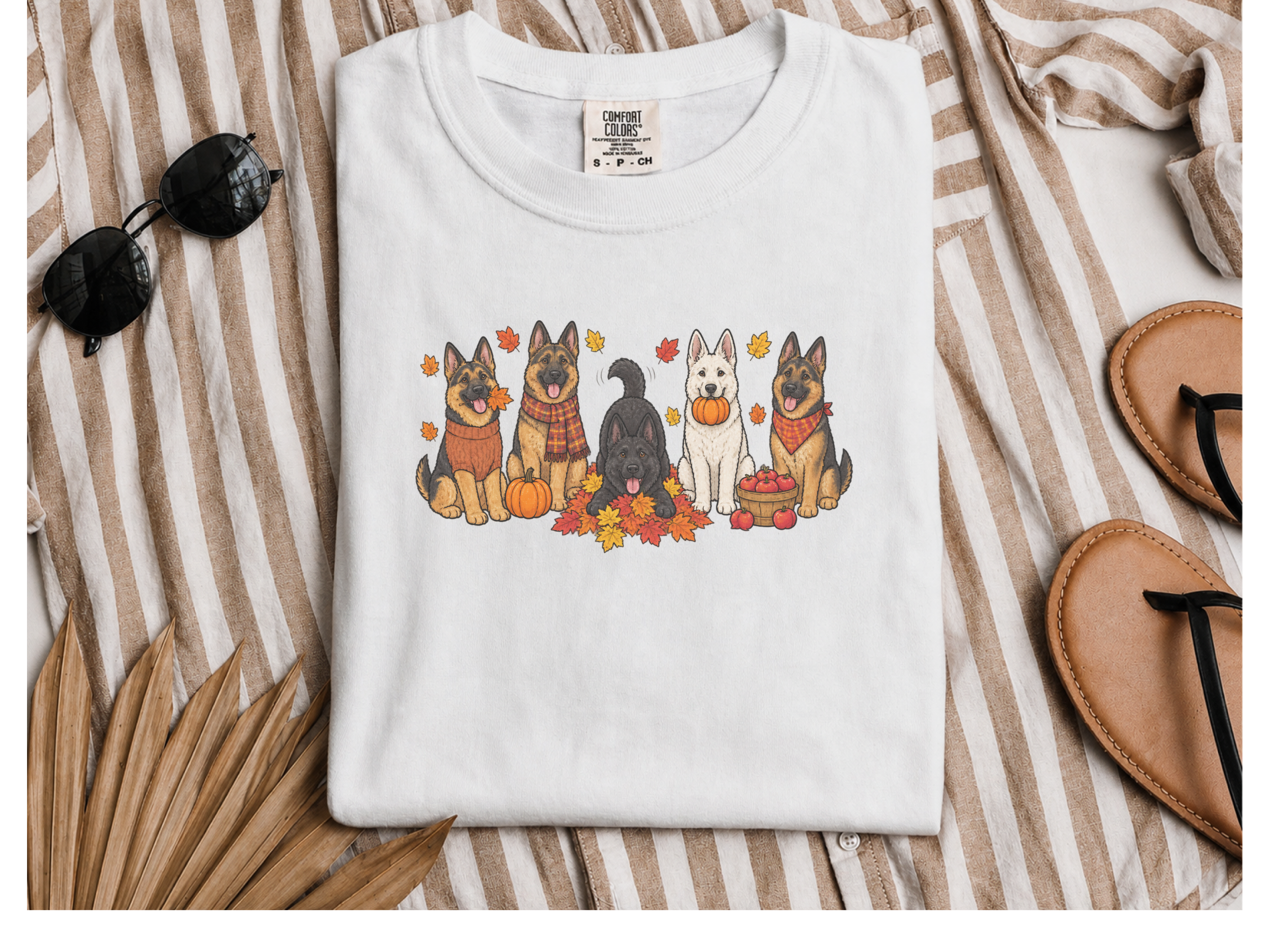 German Shepherd Autumn Fun doodle dog shirt - photo 2