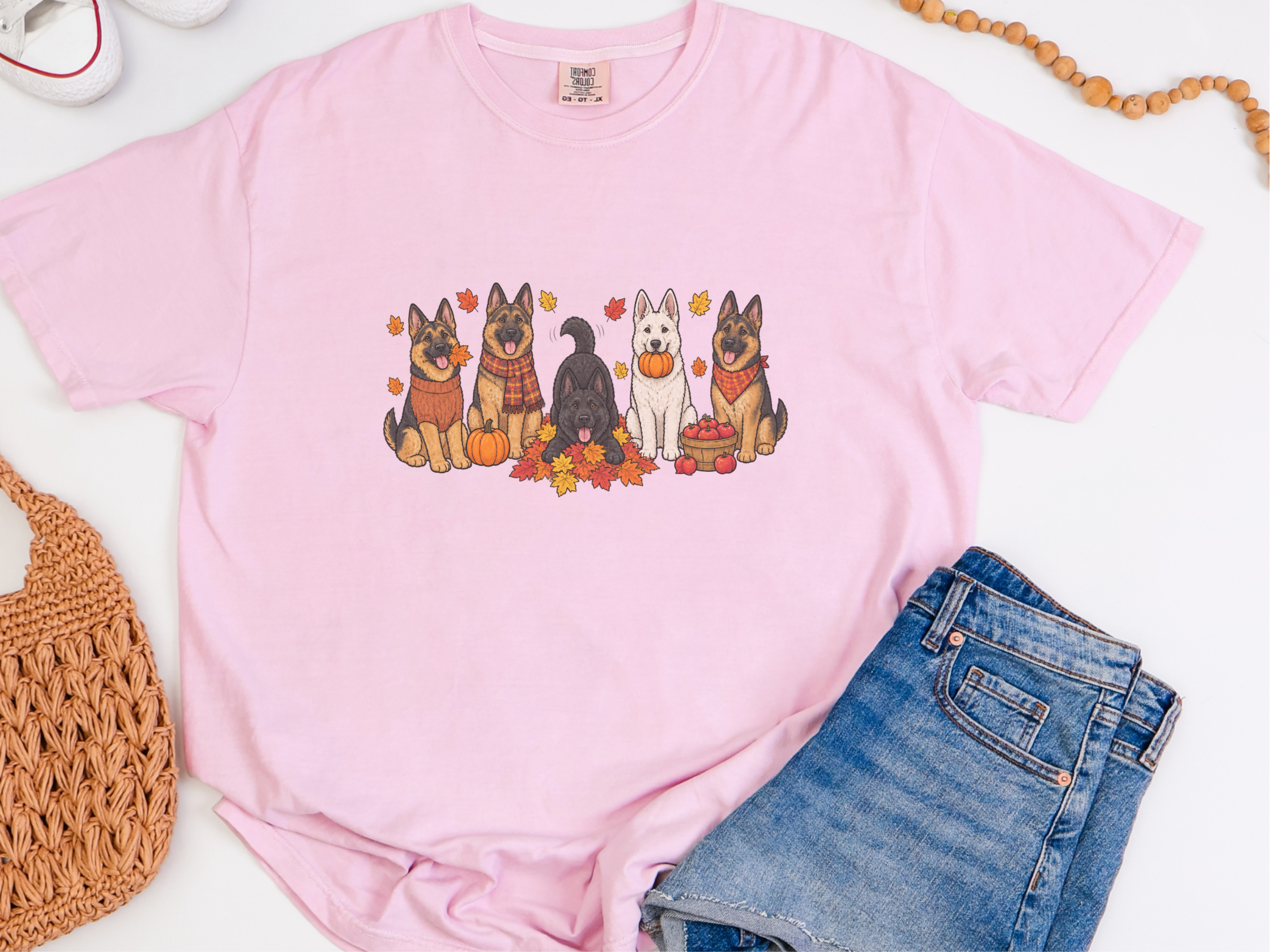German Shepherd Autumn Fun doodle dog shirt - photo 8