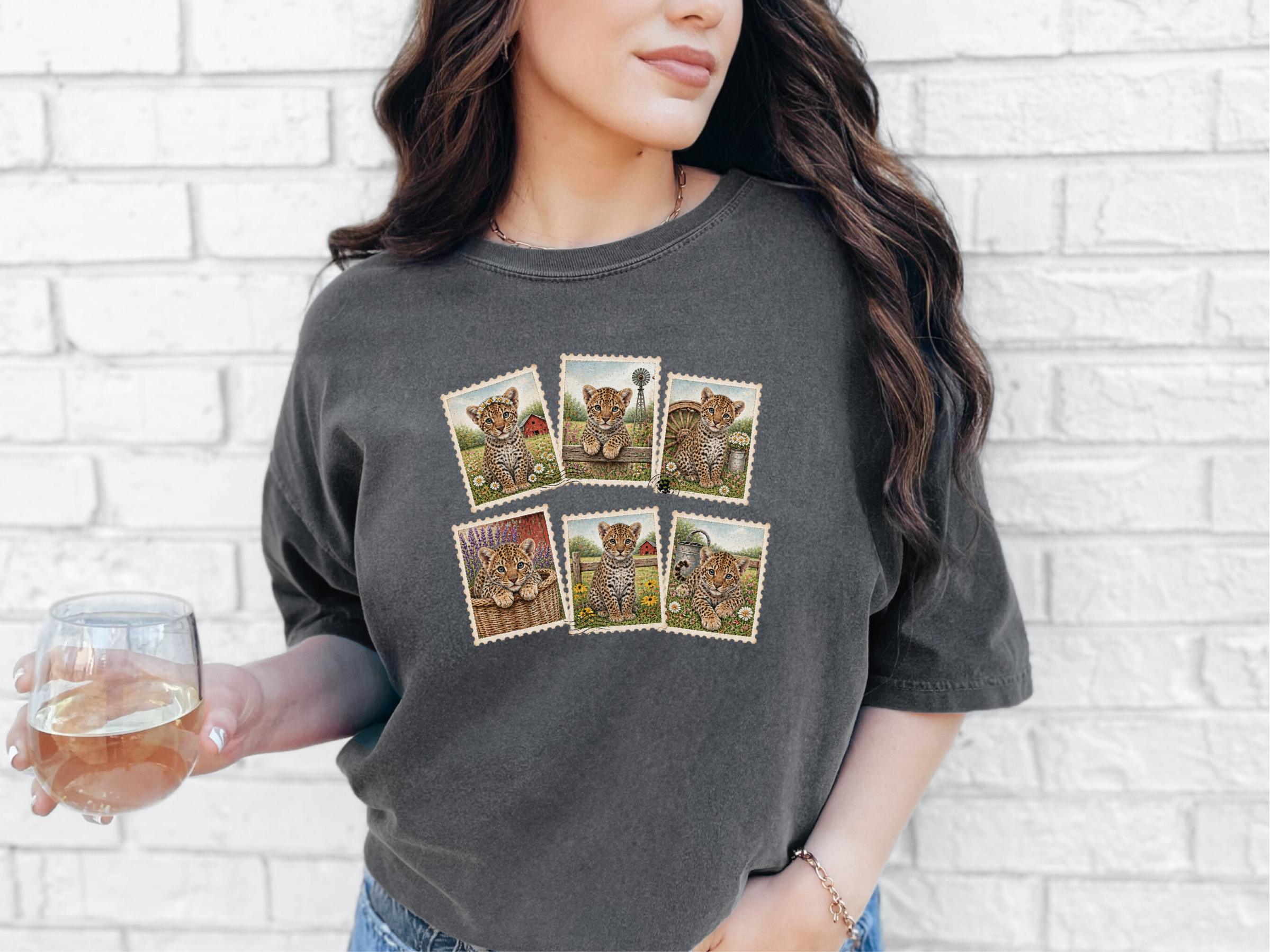 Vintage Postage Stamp Leopard Collection funny shirt - photo 5