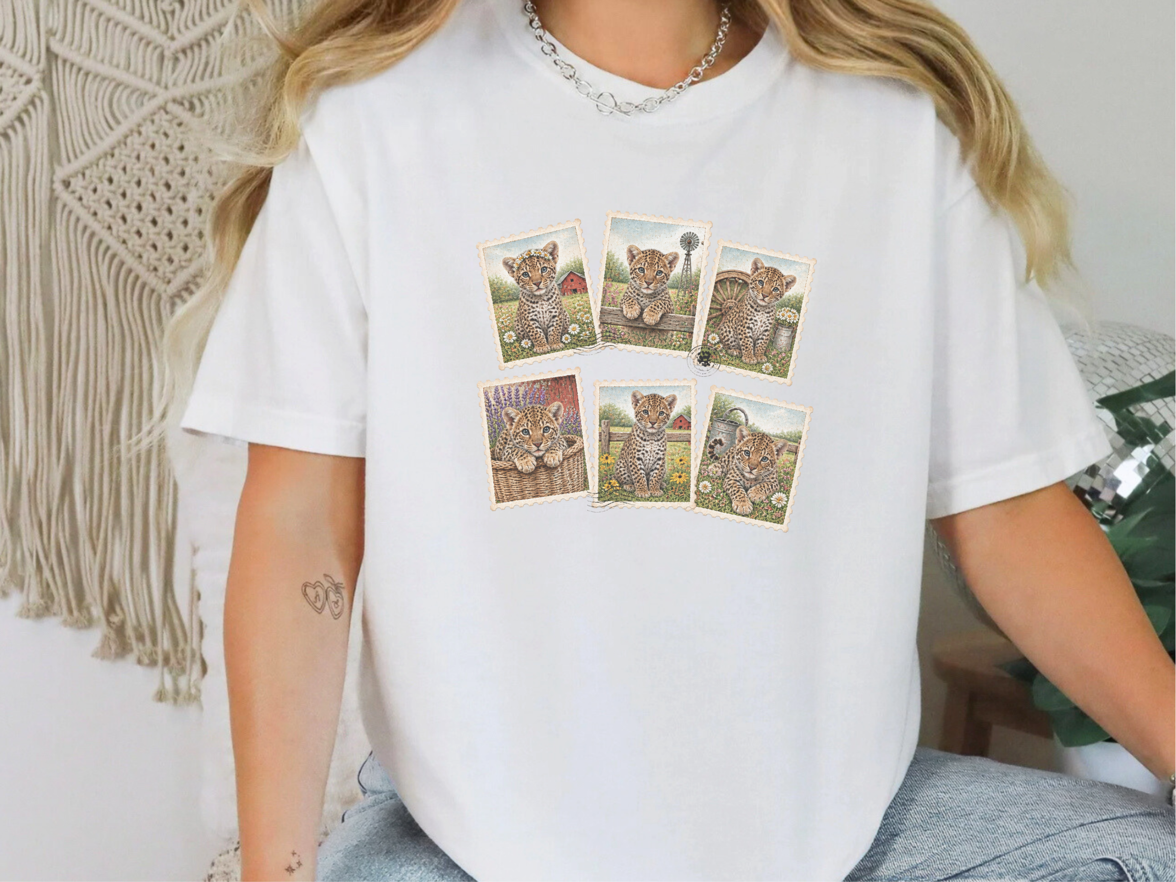 Vintage Postage Stamp Leopard Collection funny shirt - photo 2