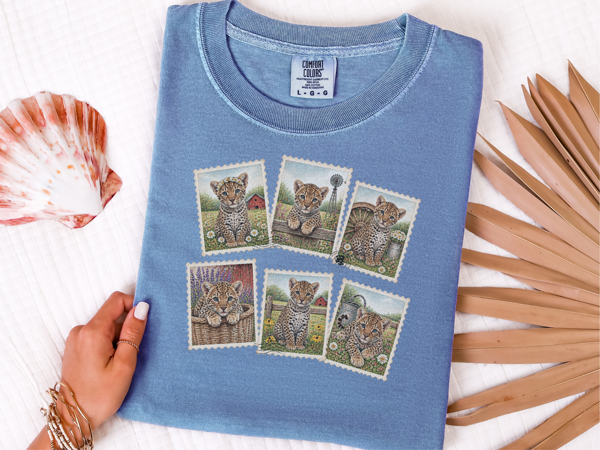 Vintage Postage Stamp Leopard Collection funny shirt - photo 8