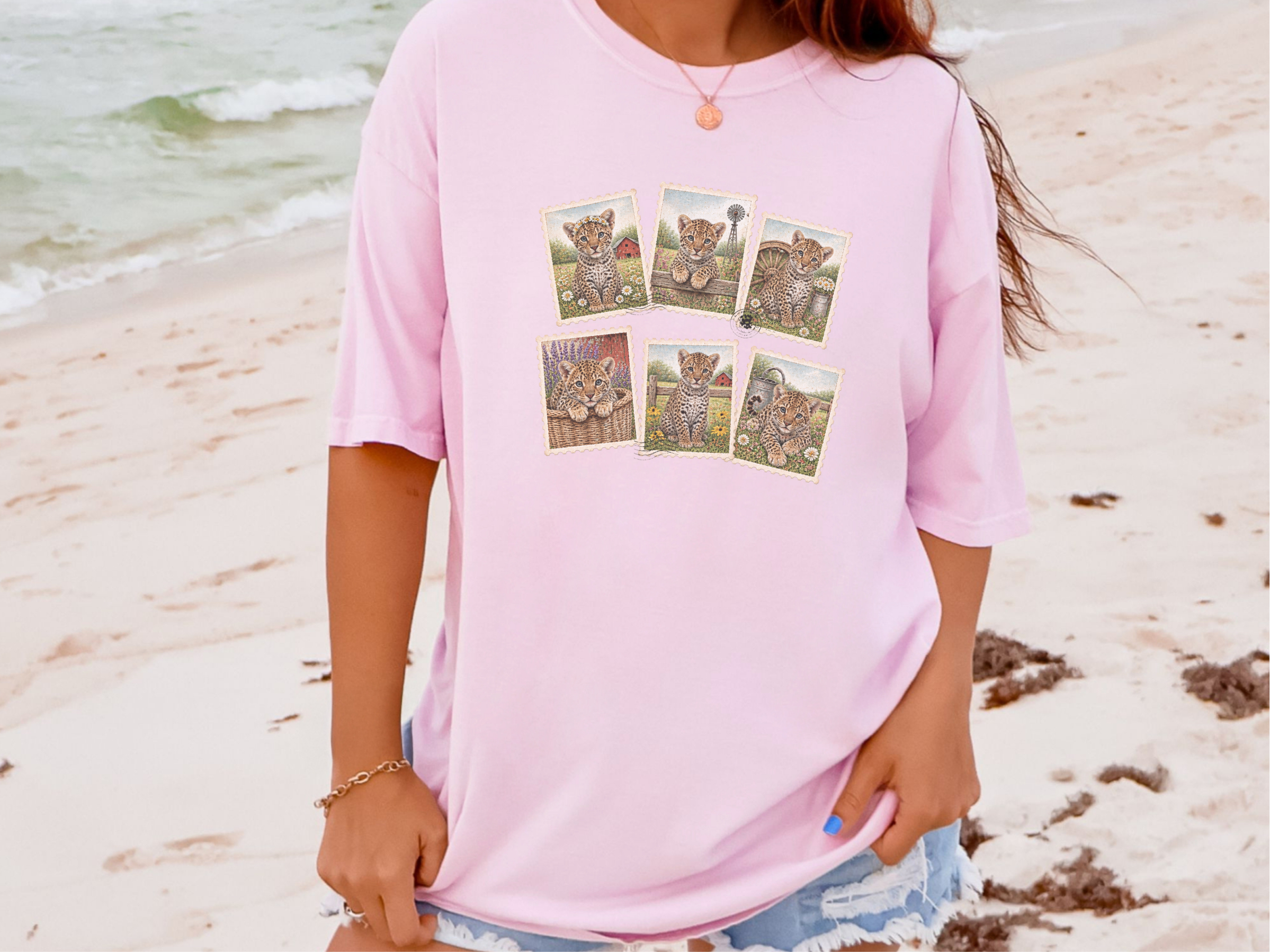 Vintage Postage Stamp Leopard Collection funny shirt - photo 6