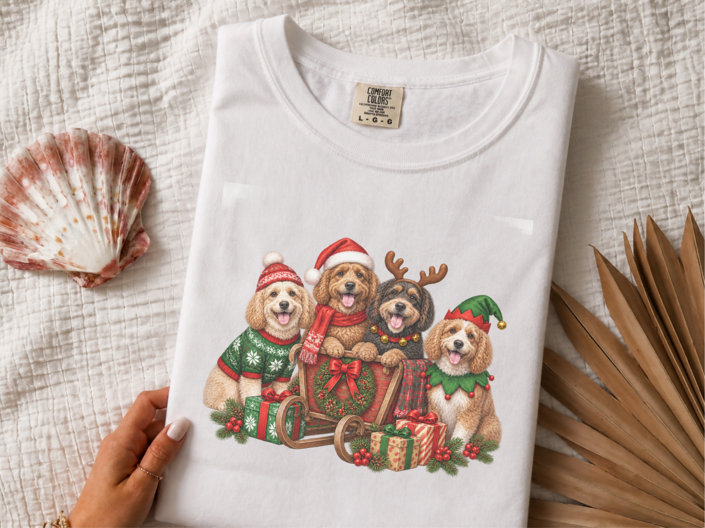 Christmas Cockapoo Holiday Sled