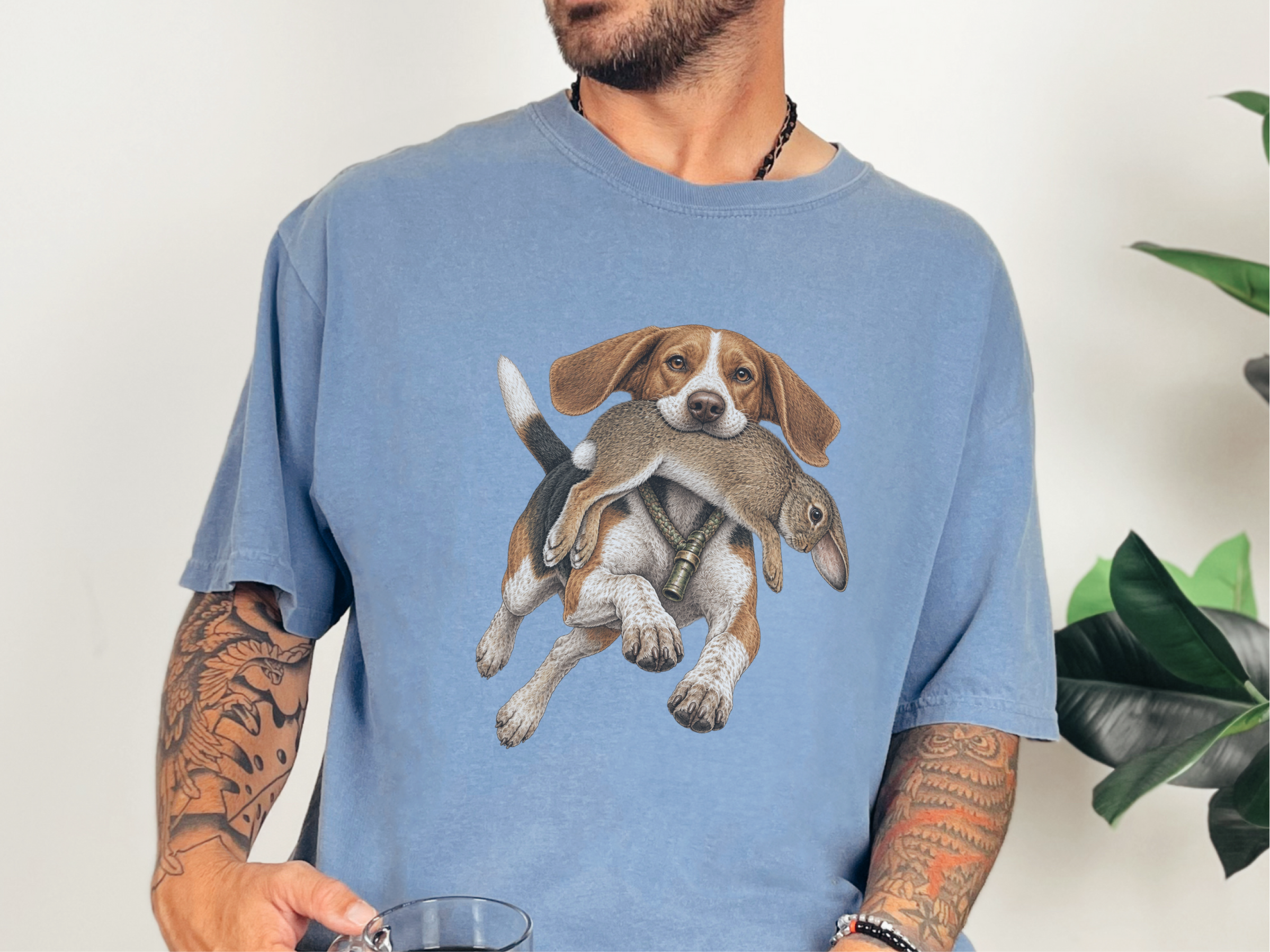Beagle Hunting Wild Rabbit doodle dog shirt - photo 6